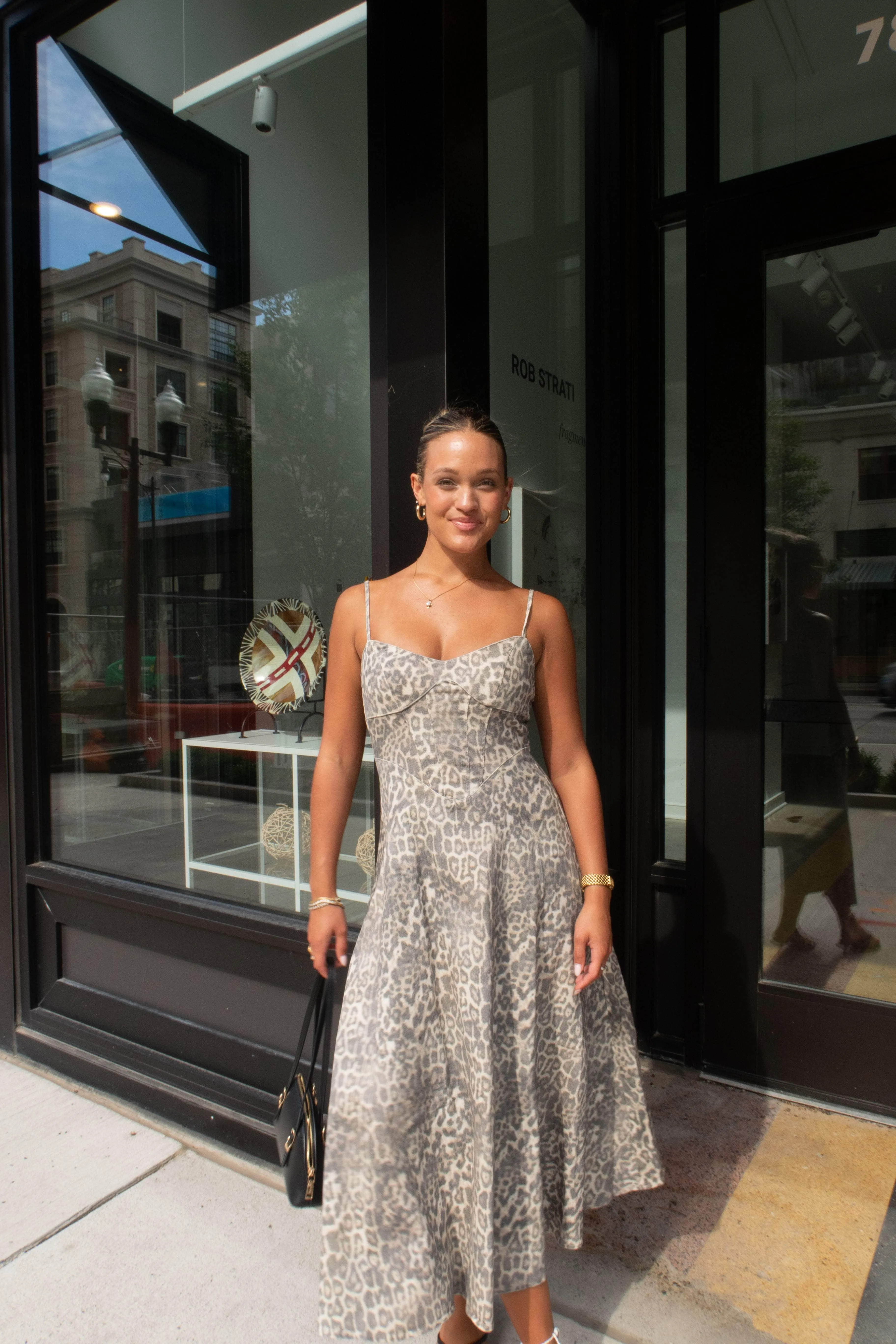 Leopard Corset Midi Dress sold by LANE 201 product image thumbnail 4