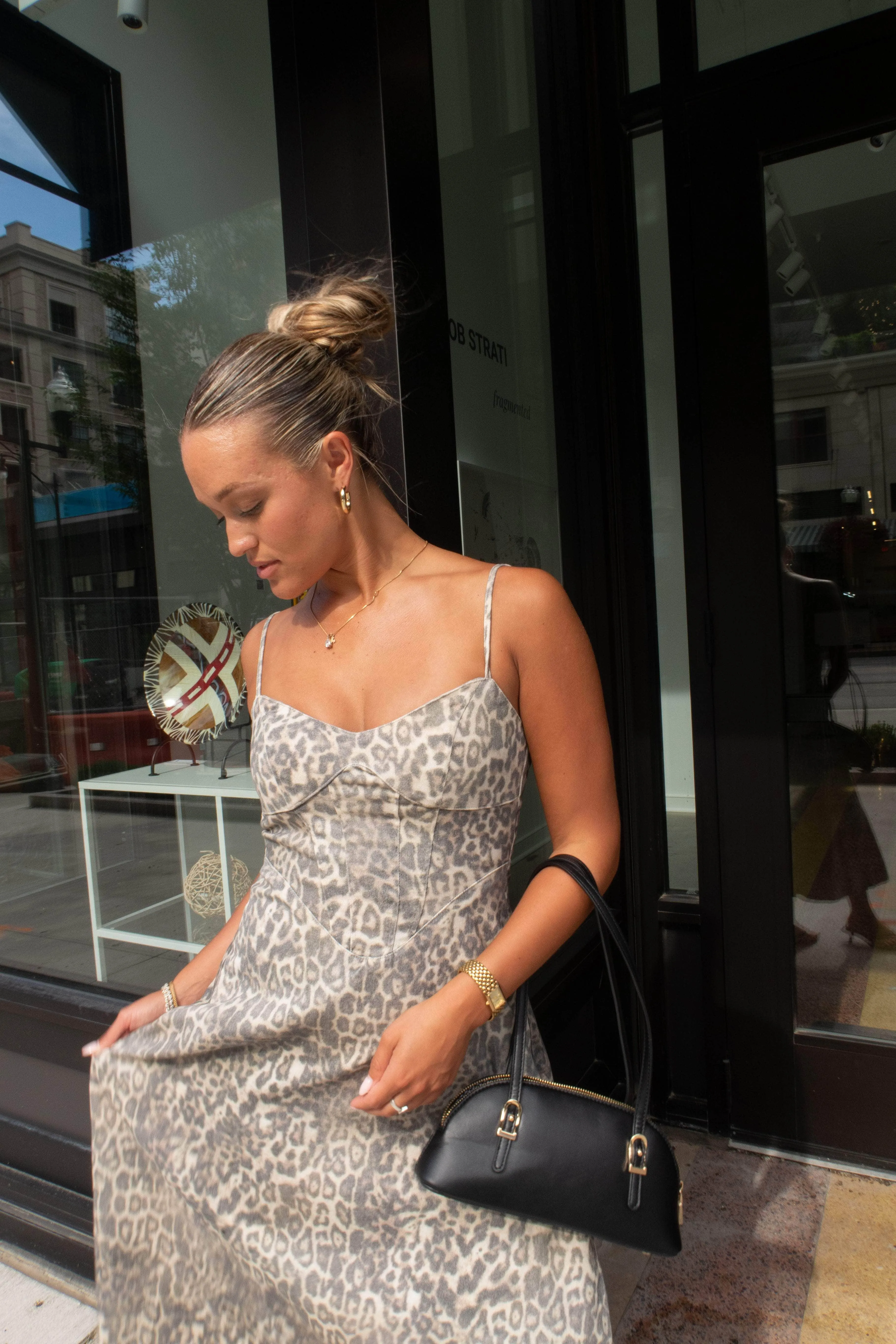 Leopard Corset Midi Dress sold by LANE 201 product image thumbnail 3