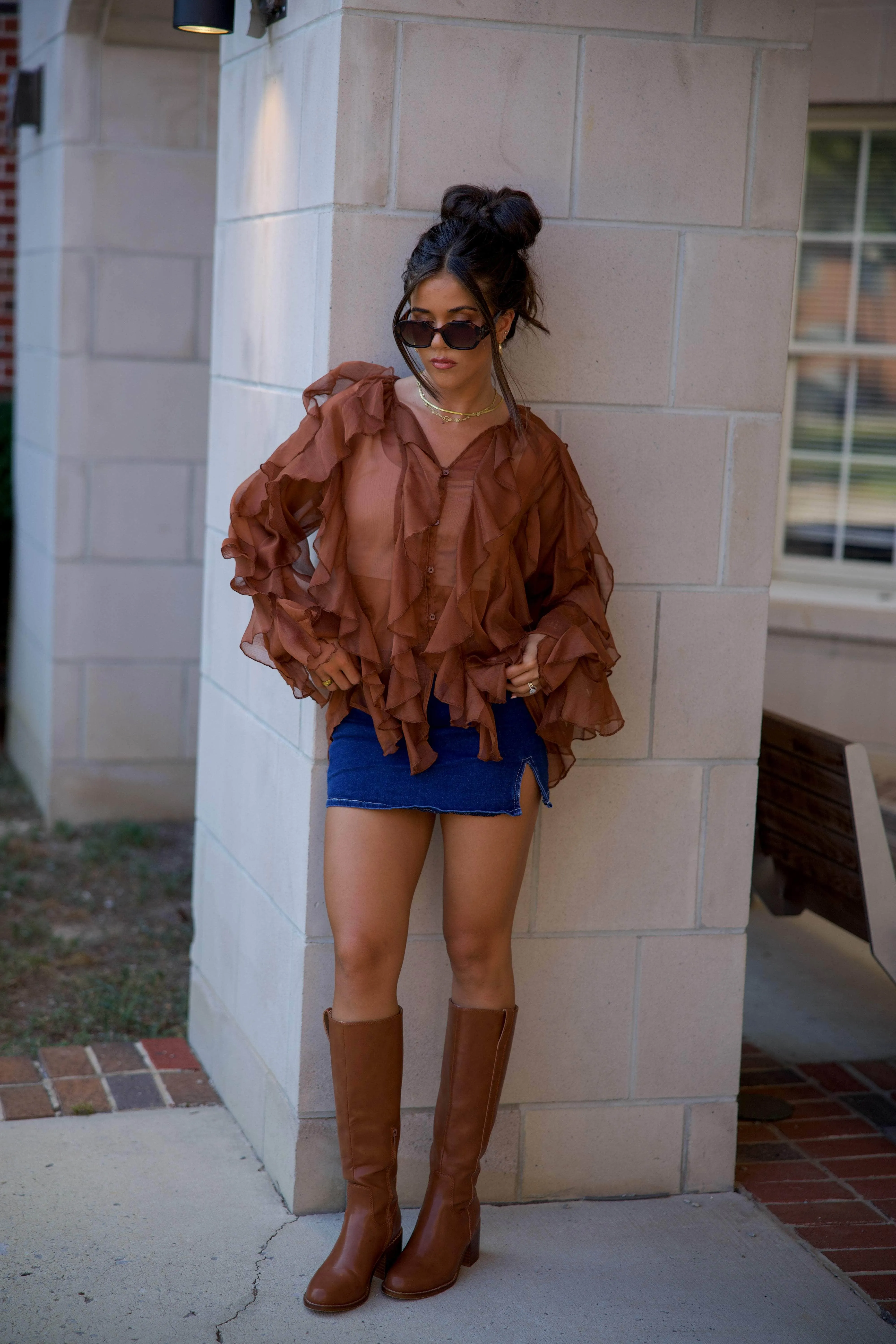 Savanna Ruffle Blouse sold by LANE 201 product image thumbnail 4