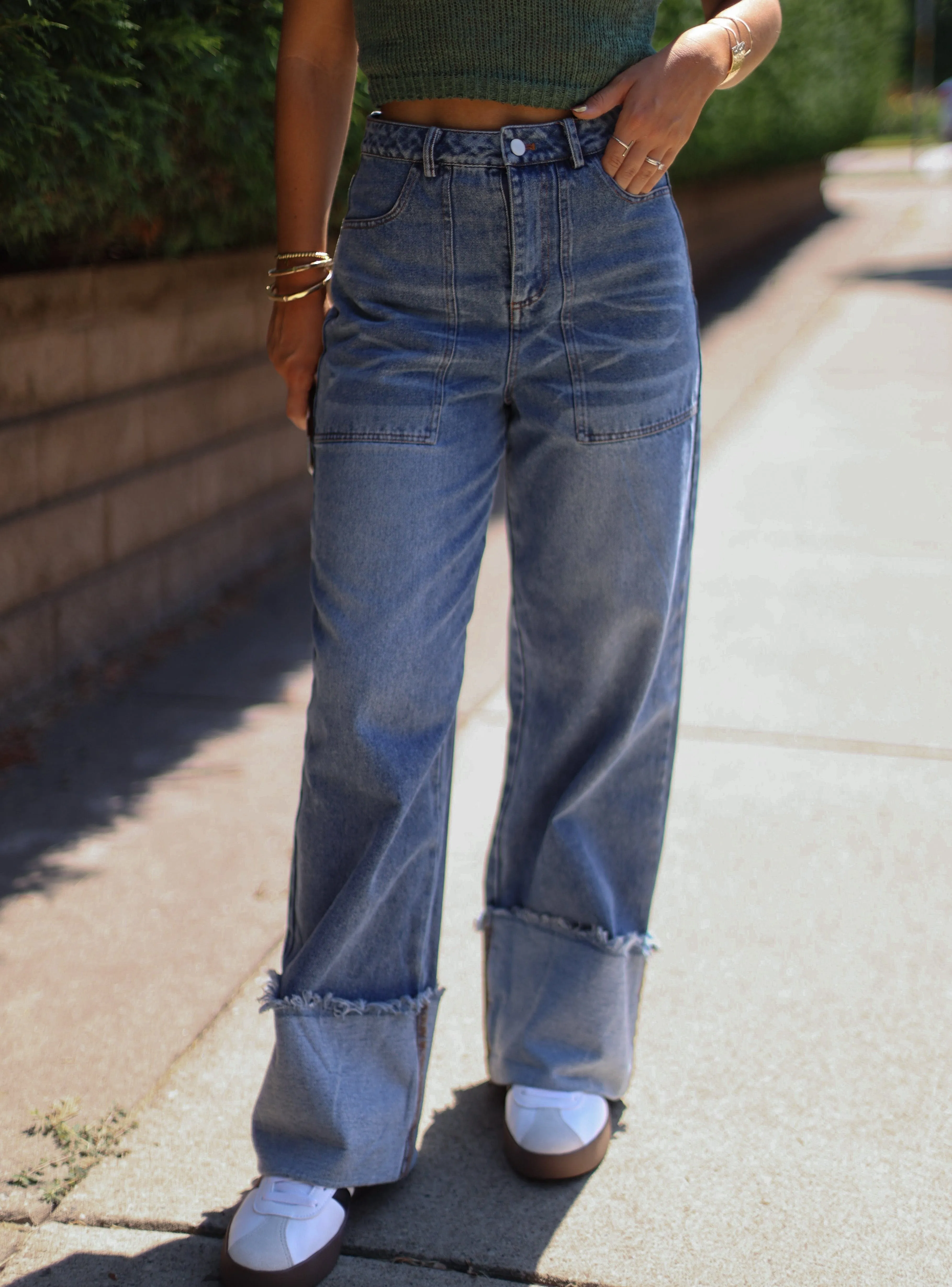 Cuffing Season Wide Leg Denim sold by LANE 201