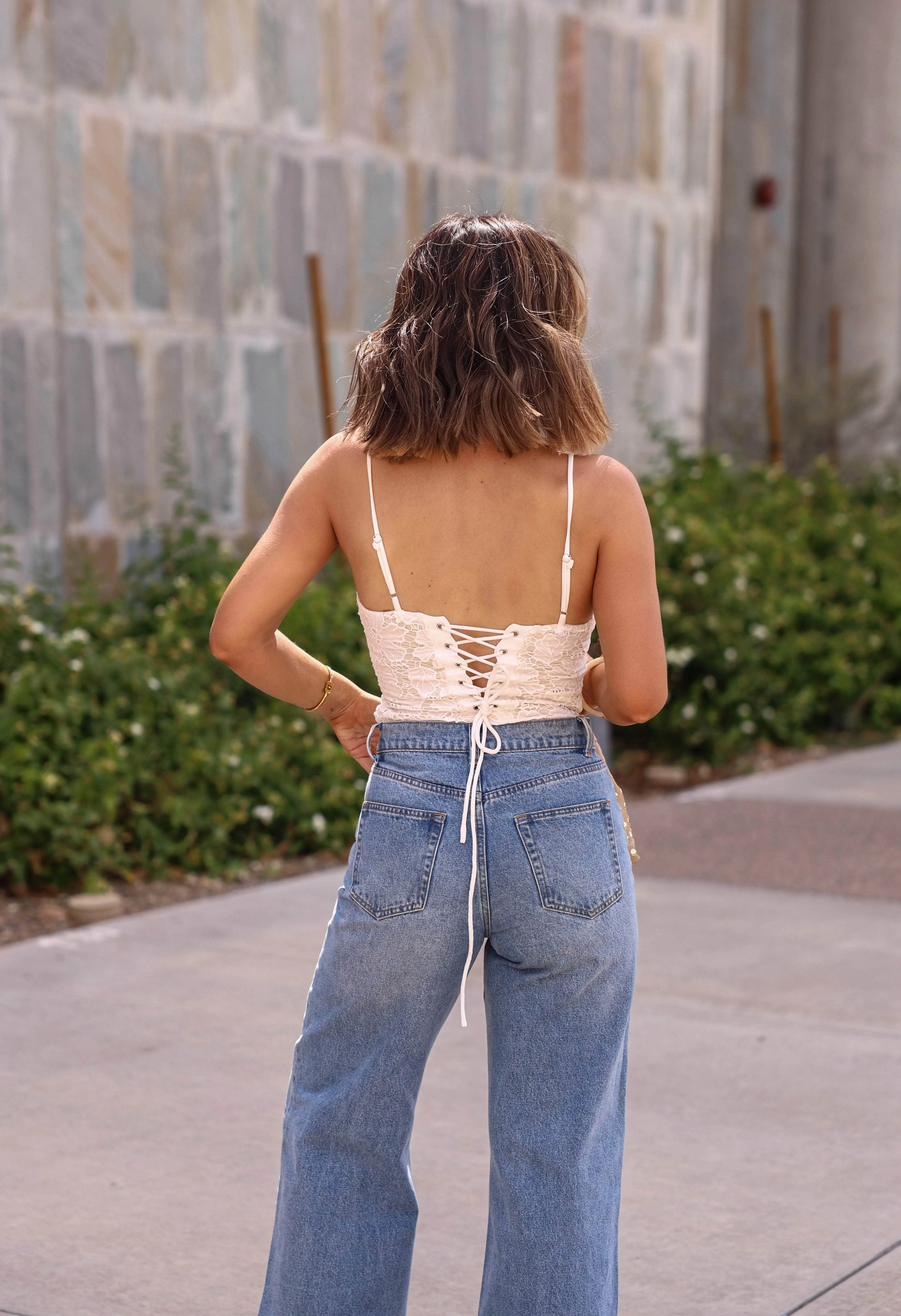 Ivory Sequined Lace Bodysuit sold by LANE 201 product image thumbnail 2