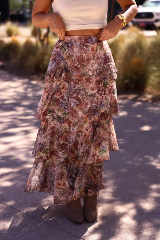 Falling Fast Floral Skirt sold by LANE 201