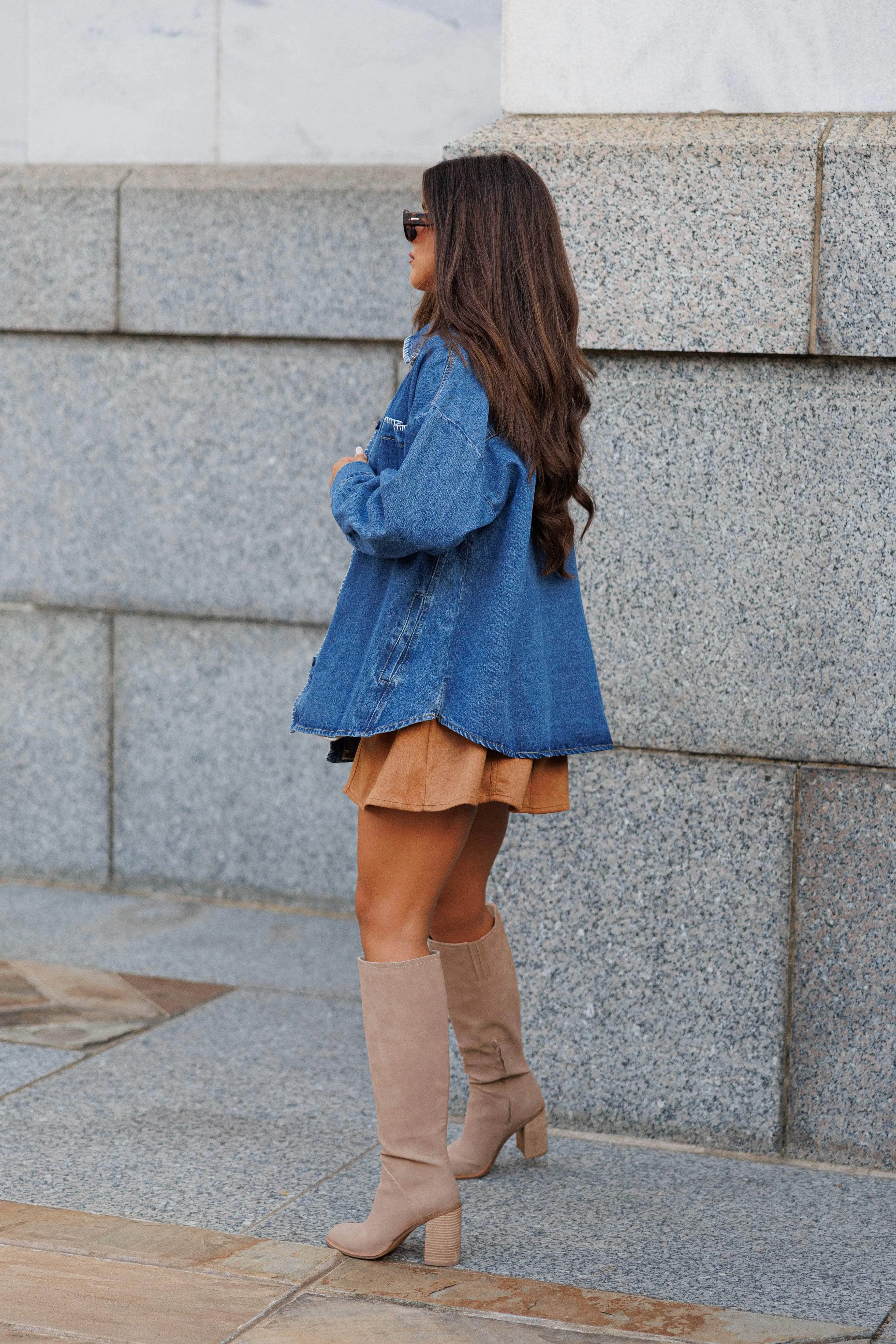 Stitch Detail Denim Shacket sold by LANE 201 product image thumbnail 3