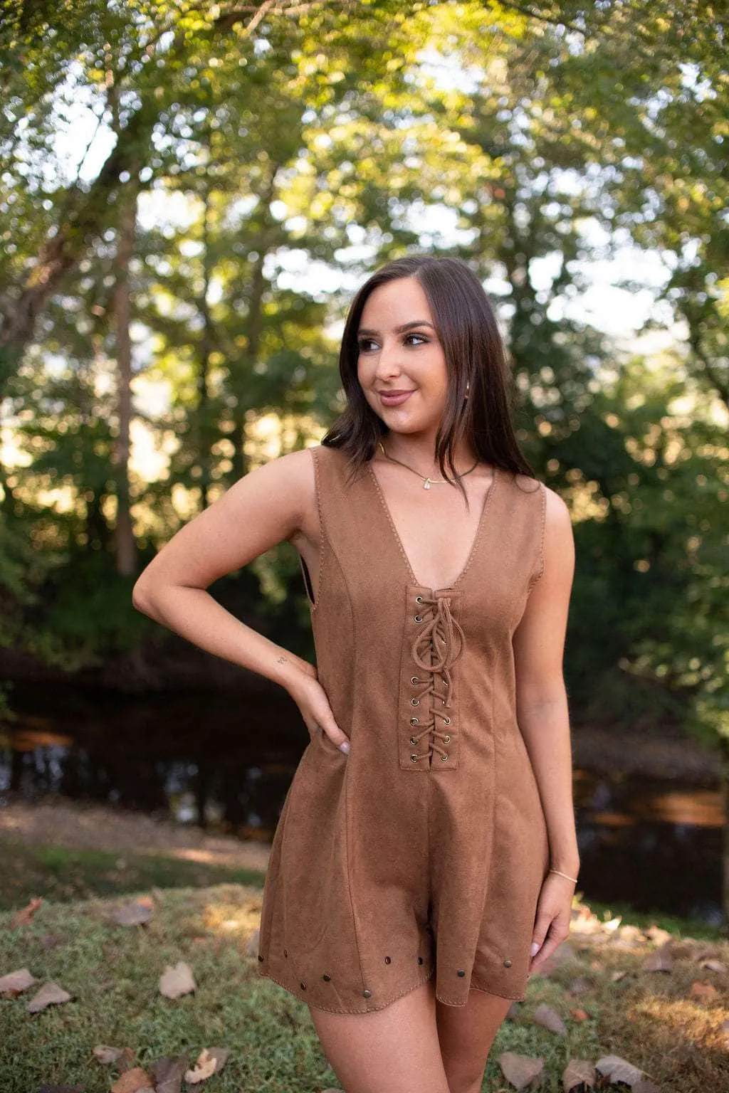 Cowgirl Crush Suede Romper sold by LANE 201 product image thumbnail 5