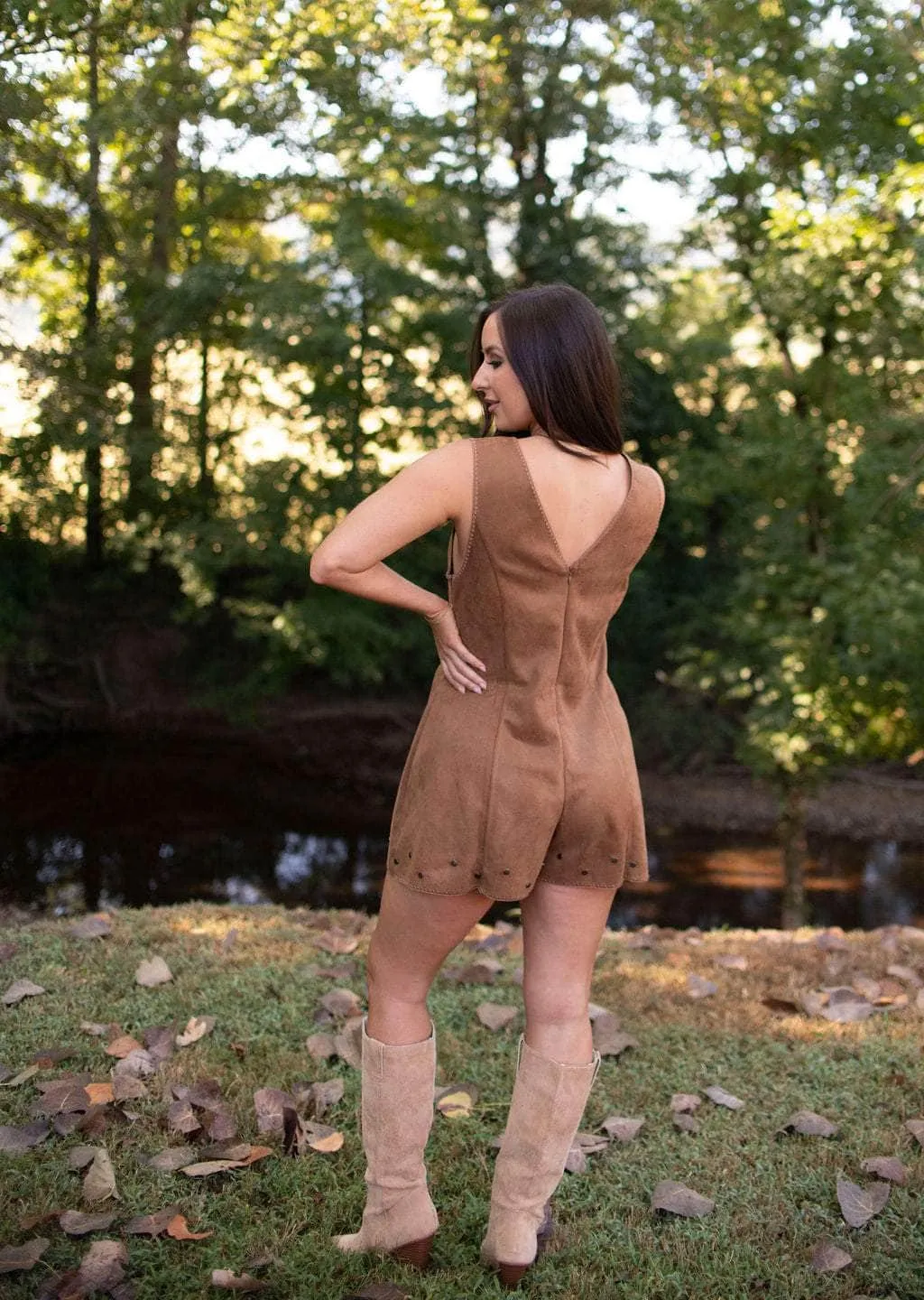 Cowgirl Crush Suede Romper sold by LANE 201 product image thumbnail 3