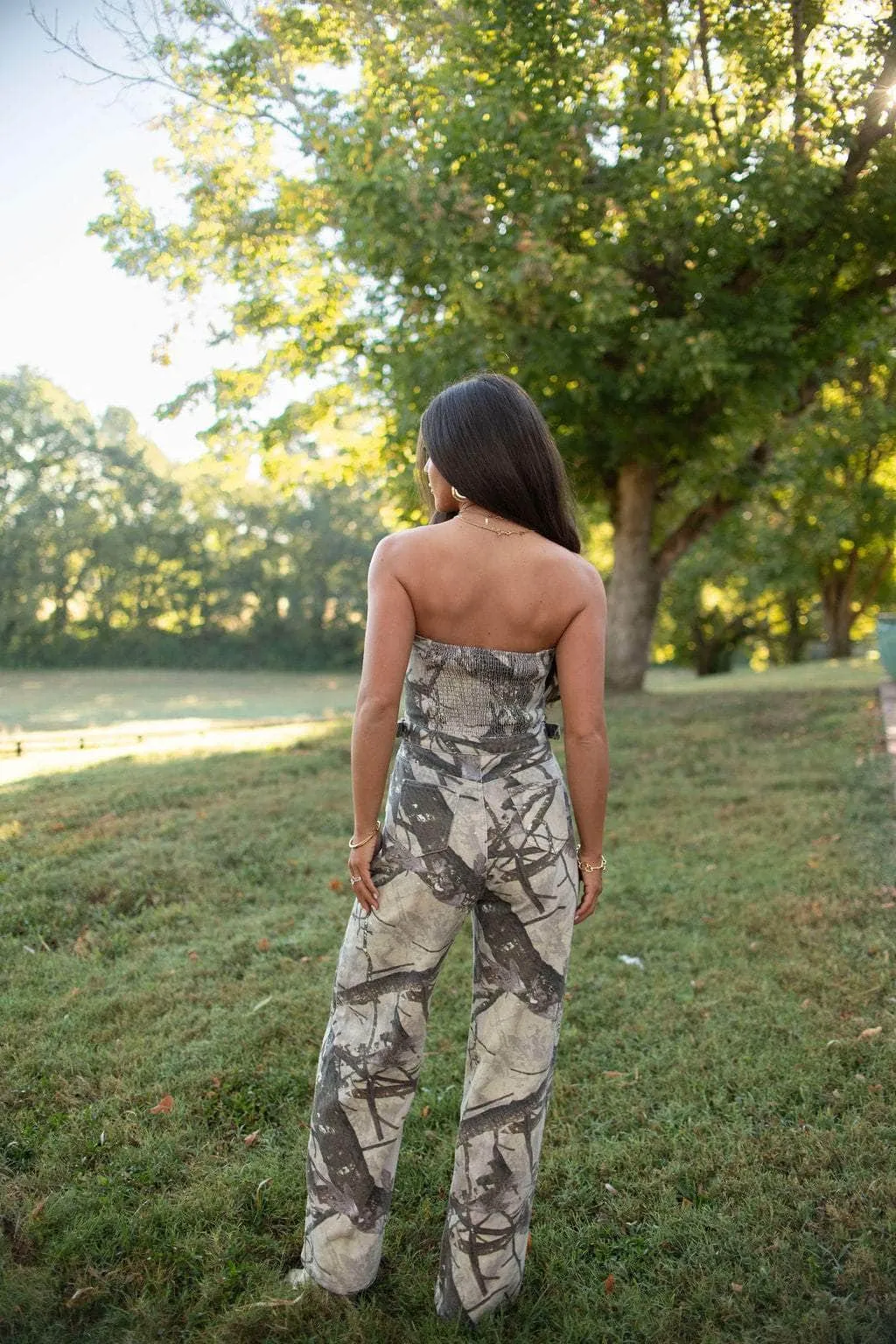 Camo Printed Denim Jumpsuit sold by LANE 201 product image thumbnail 2