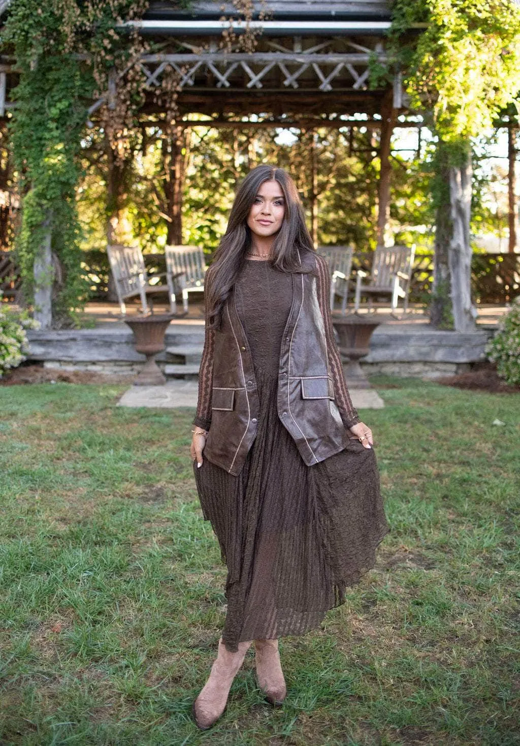 Open Range Leather Vest sold by LANE 201 product image thumbnail 3