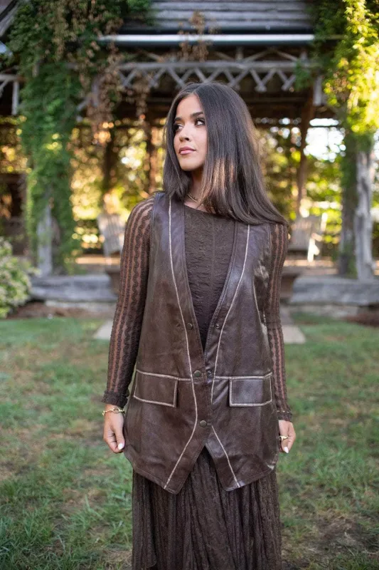Open Range Leather Vest sold by LANE 201