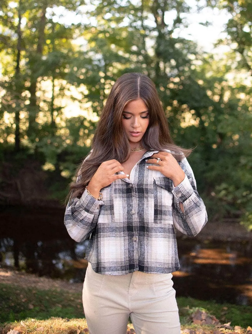 Fringe Lane Plaid Shacket sold by LANE 201 product image thumbnail 3