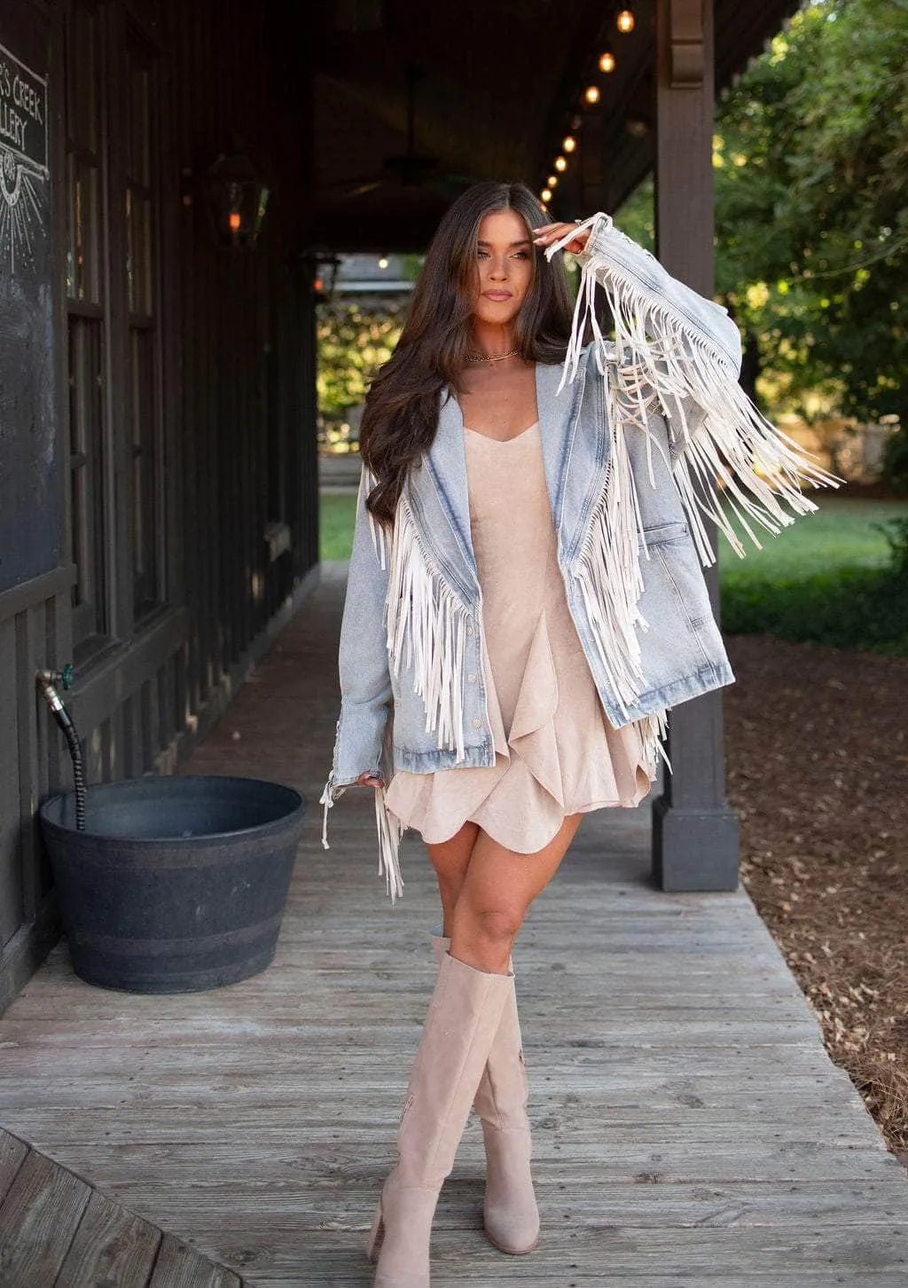 Fringe Finale Denim Jacket sold by LANE 201 product image thumbnail 4
