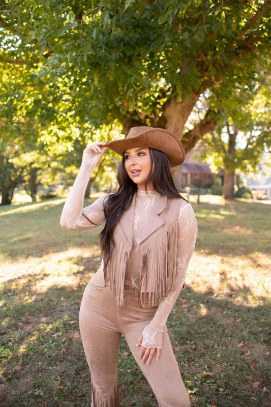 Austin Suede Fringe Vest sold by LANE 201