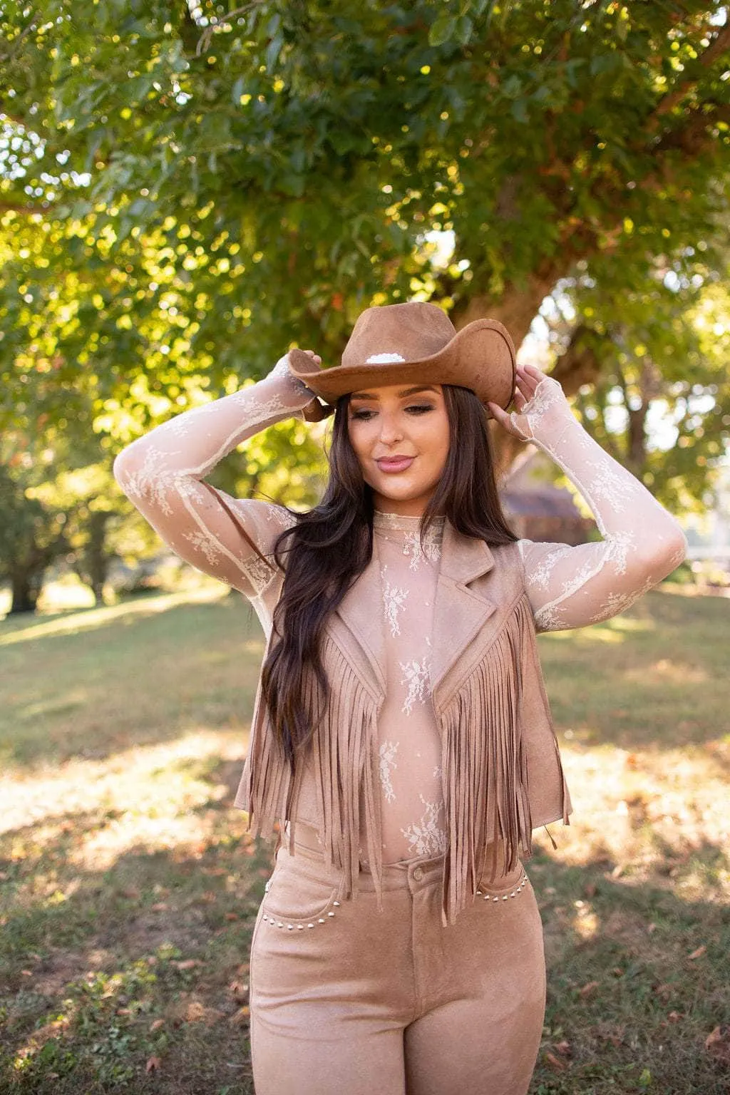 Austin Suede Fringe Vest sold by LANE 201 product image thumbnail 4