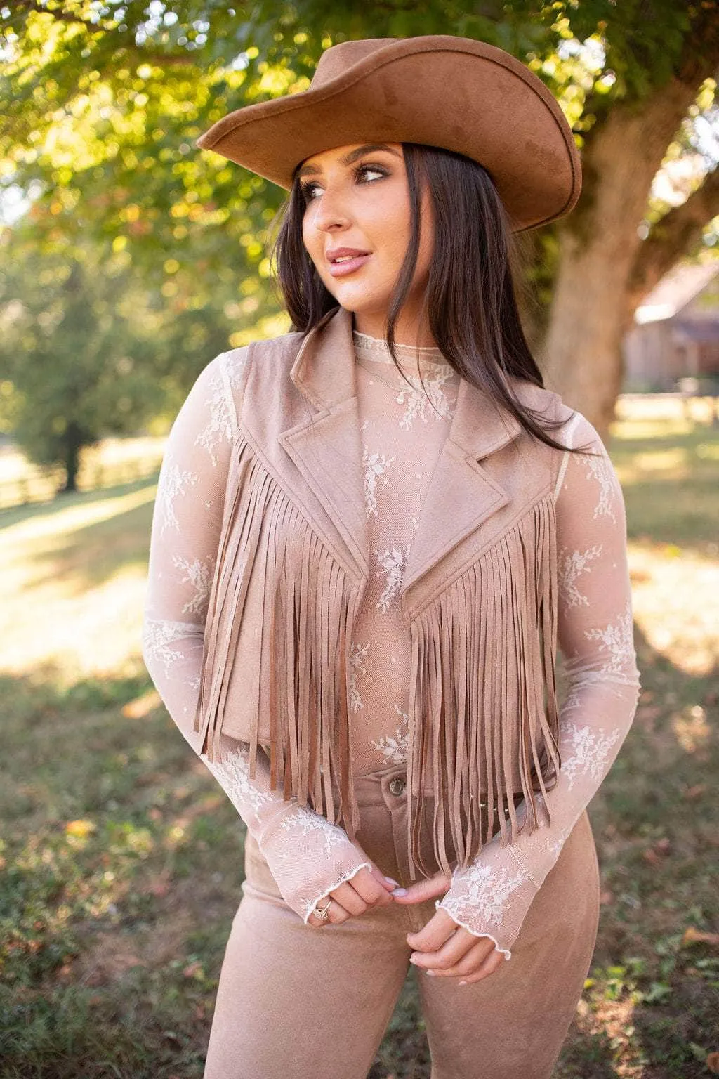 Austin Suede Fringe Vest sold by LANE 201 product image thumbnail 3