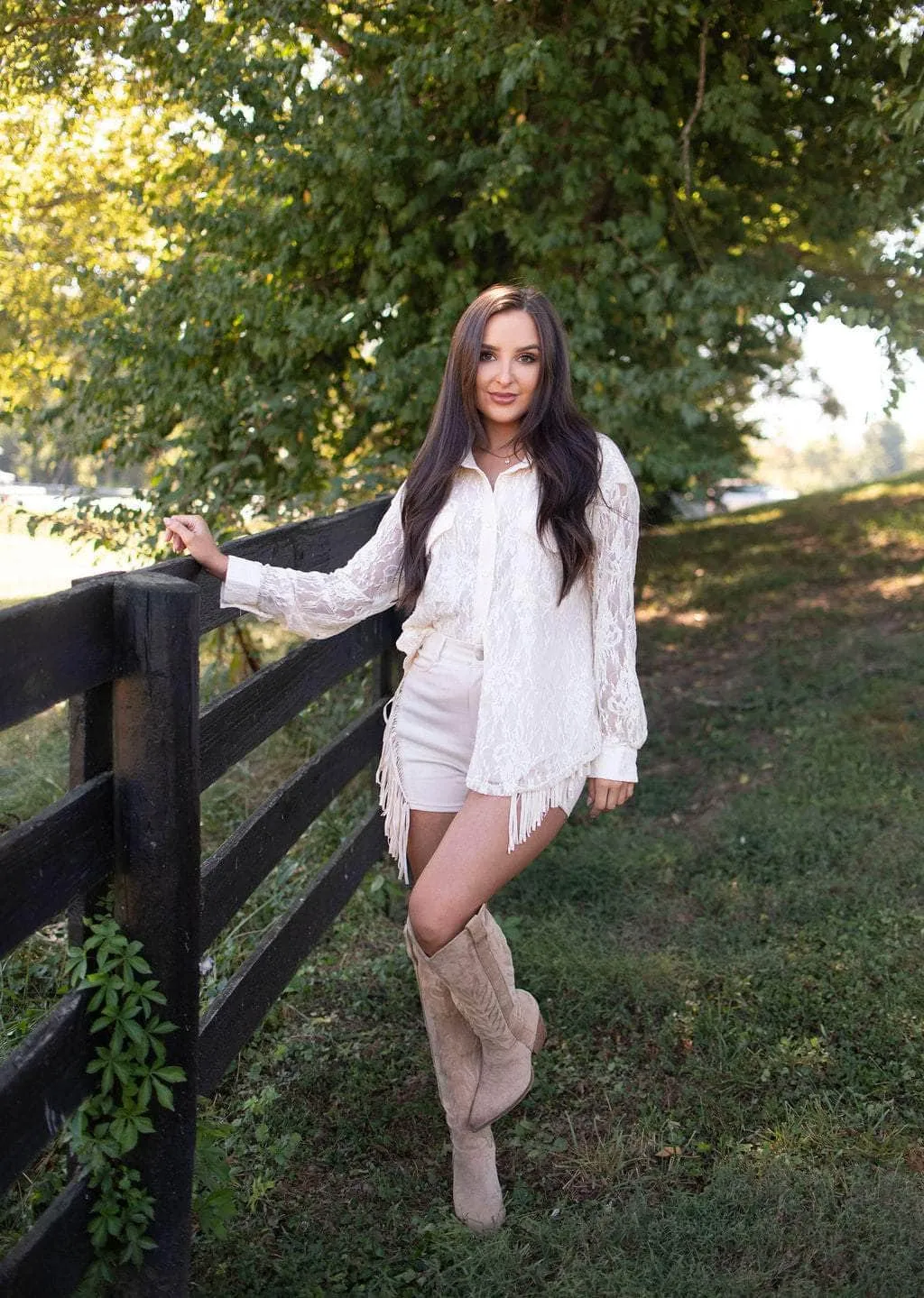 Boho Floral Lace Shirt sold by LANE 201 product image thumbnail 5