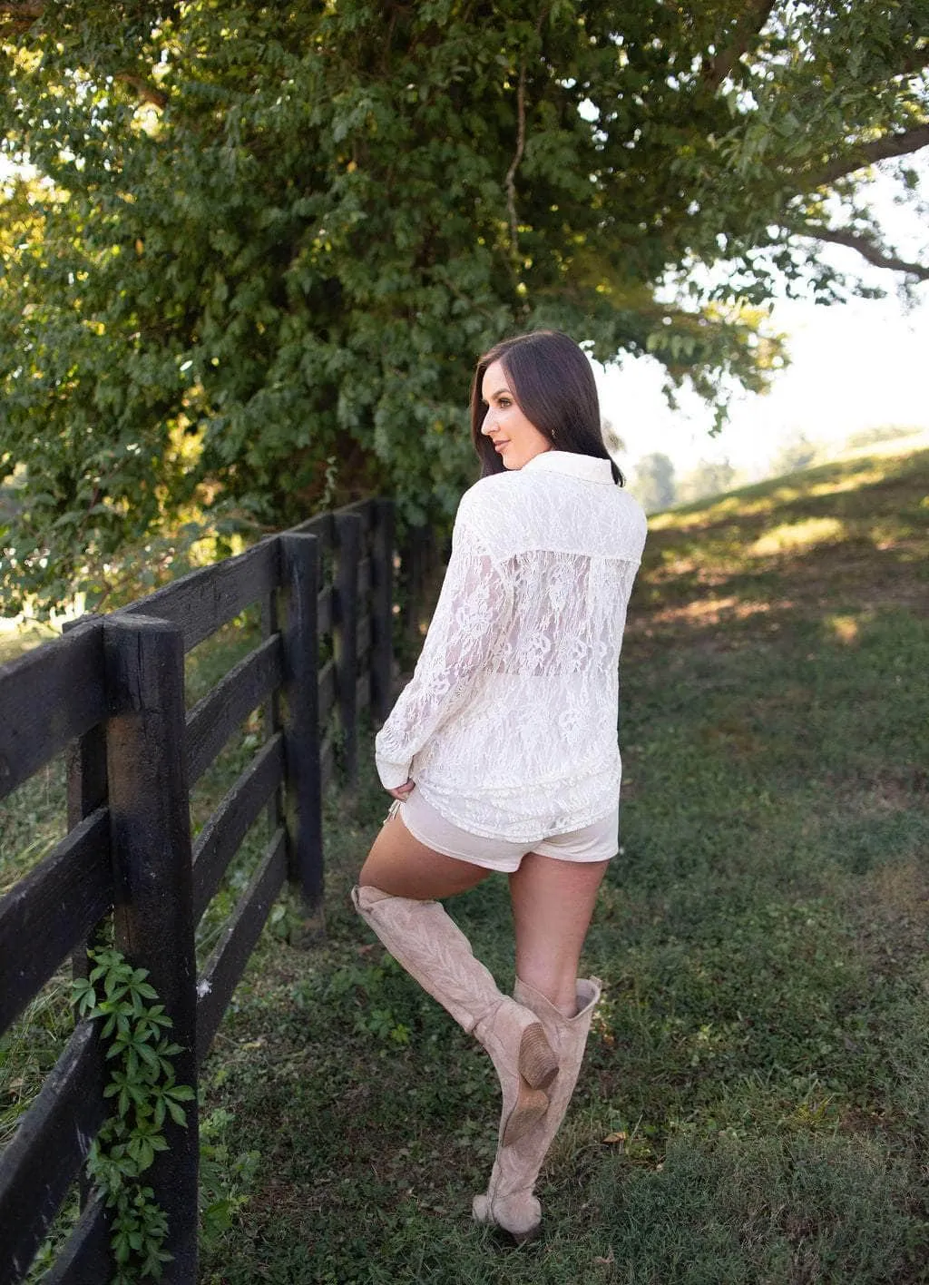 Boho Floral Lace Shirt sold by LANE 201 product image thumbnail 2