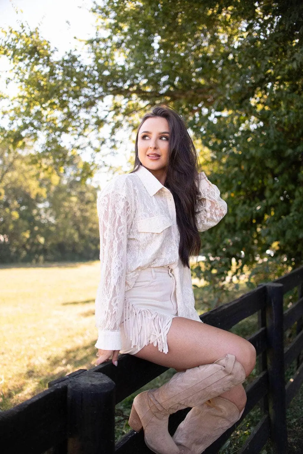 Boho Floral Lace Shirt sold by LANE 201 product image thumbnail 3