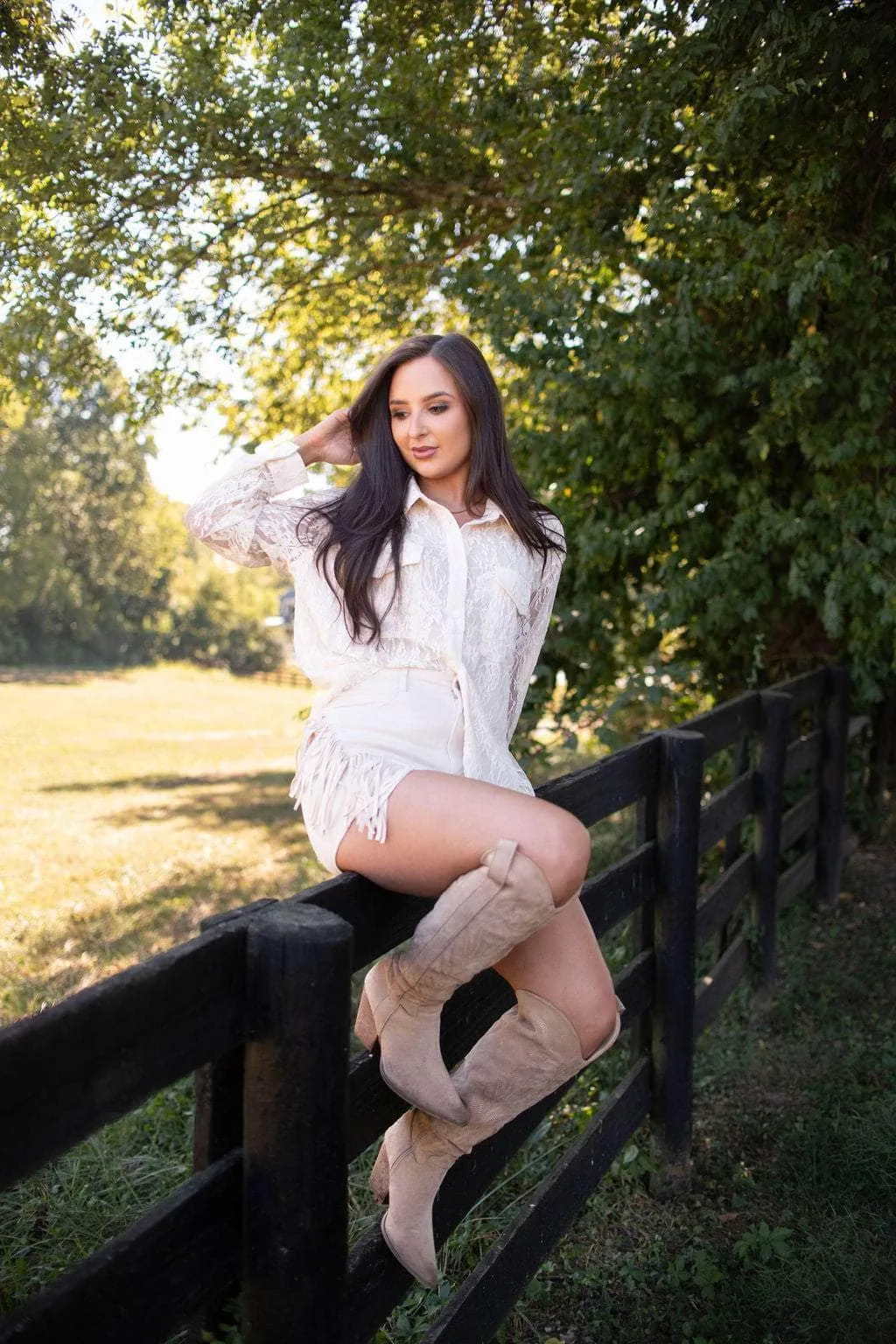 Boho Floral Lace Shirt sold by LANE 201 product image thumbnail 4