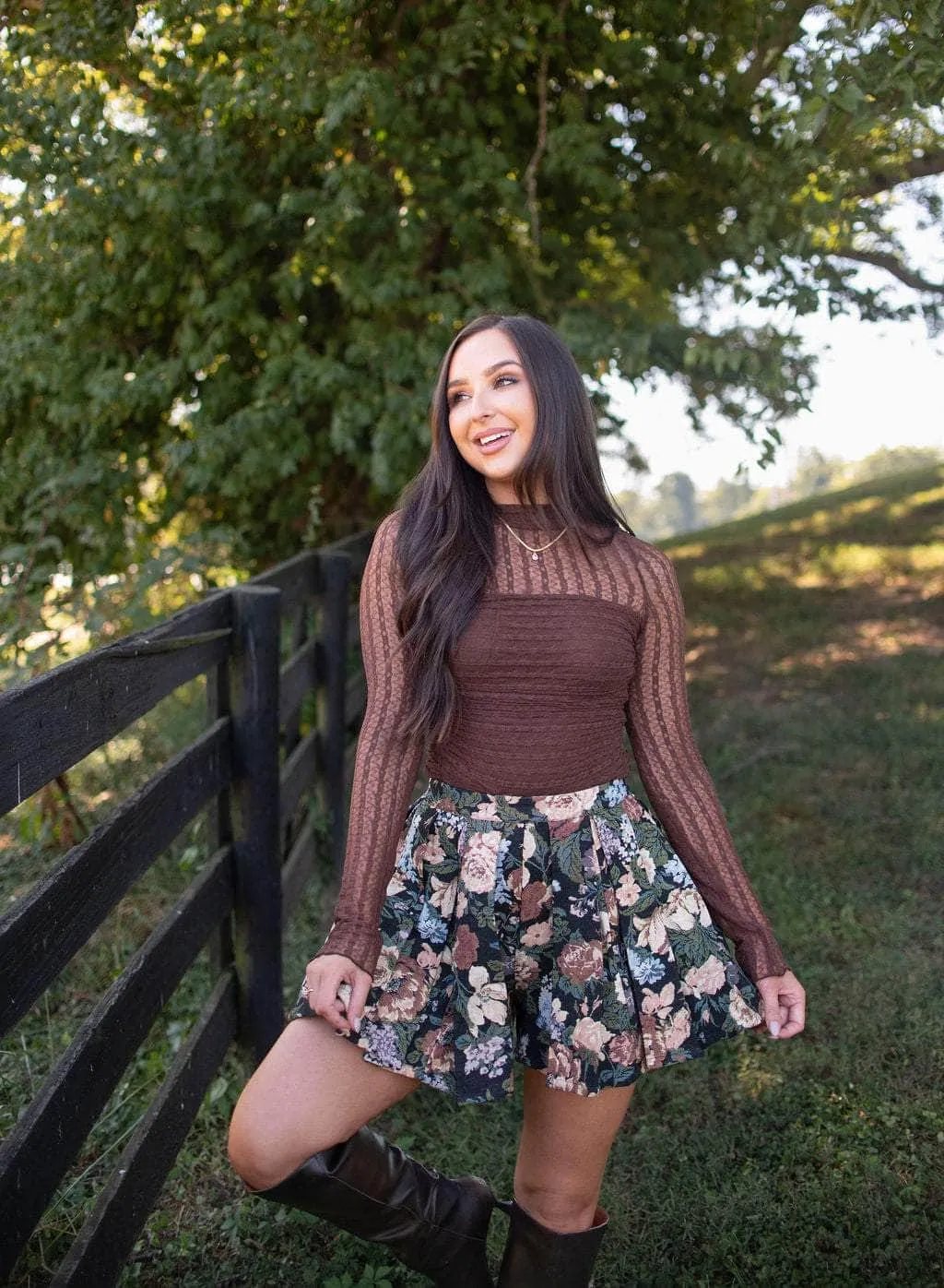 Fallen Petals Skort sold by LANE 201 product image thumbnail 3