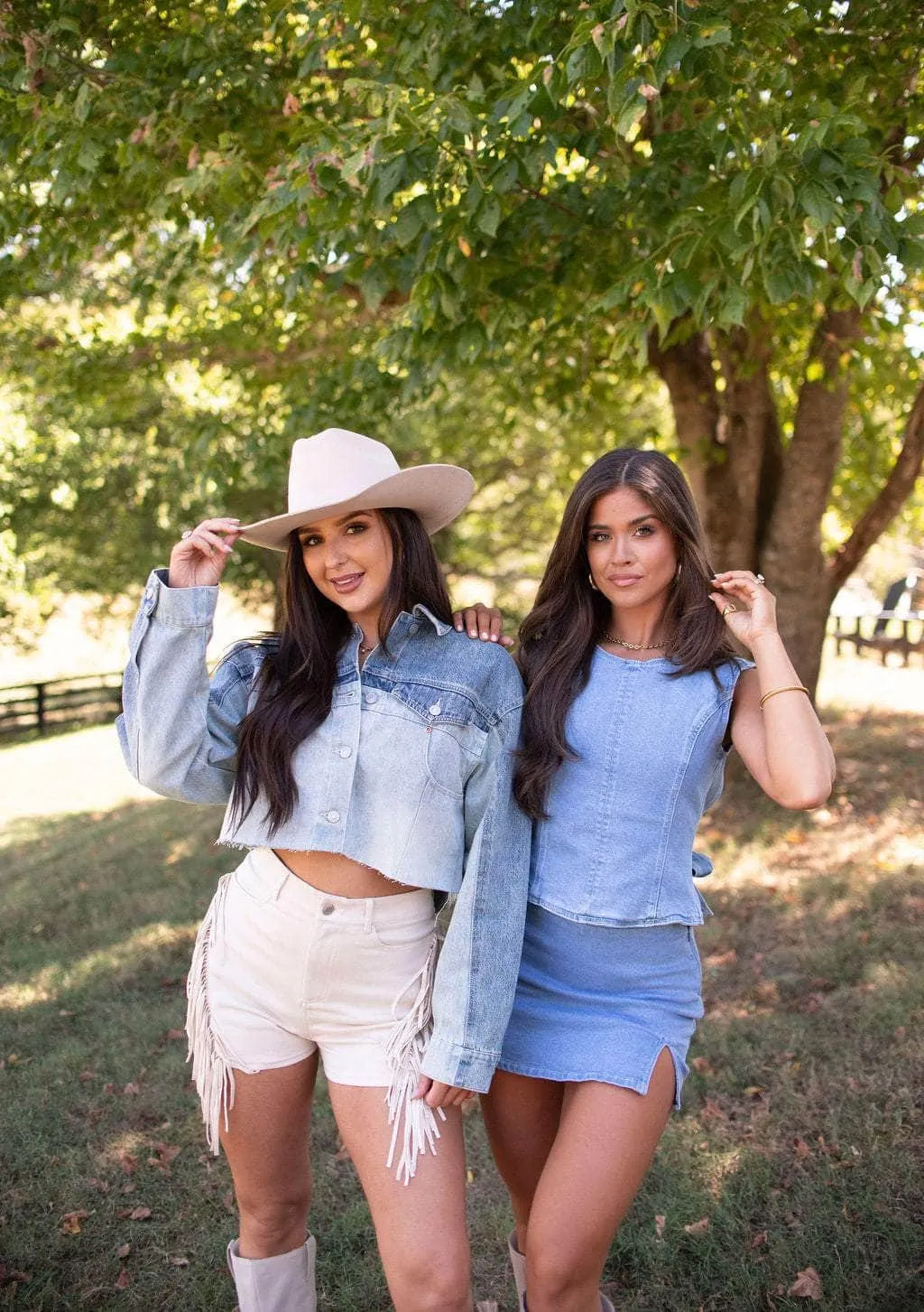 Denim Cowgirl Cropped Jacket sold by LANE 201 product image thumbnail 5