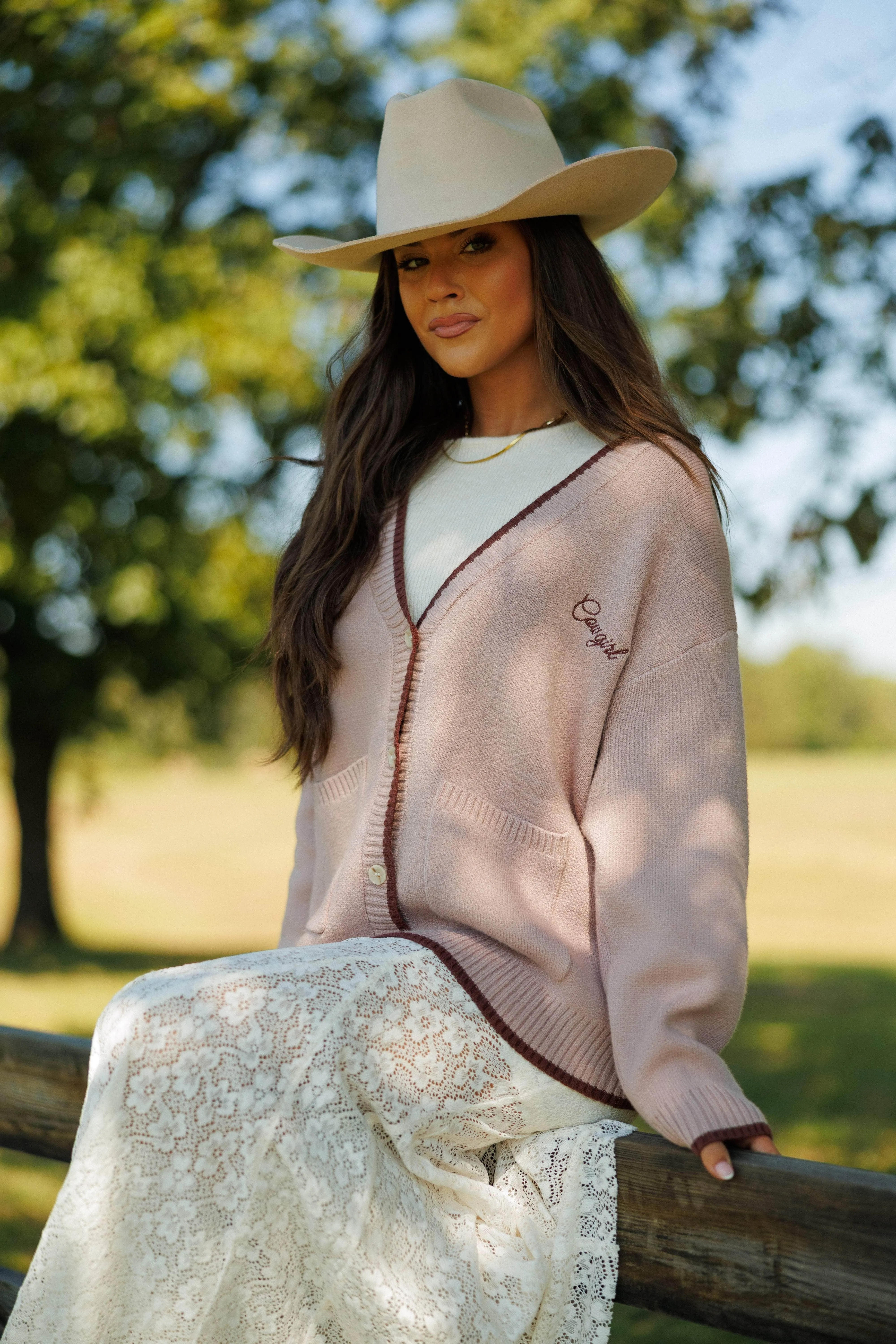 Dusty Pink Cowboy Cardigan sold by LANE 201 product image thumbnail 2