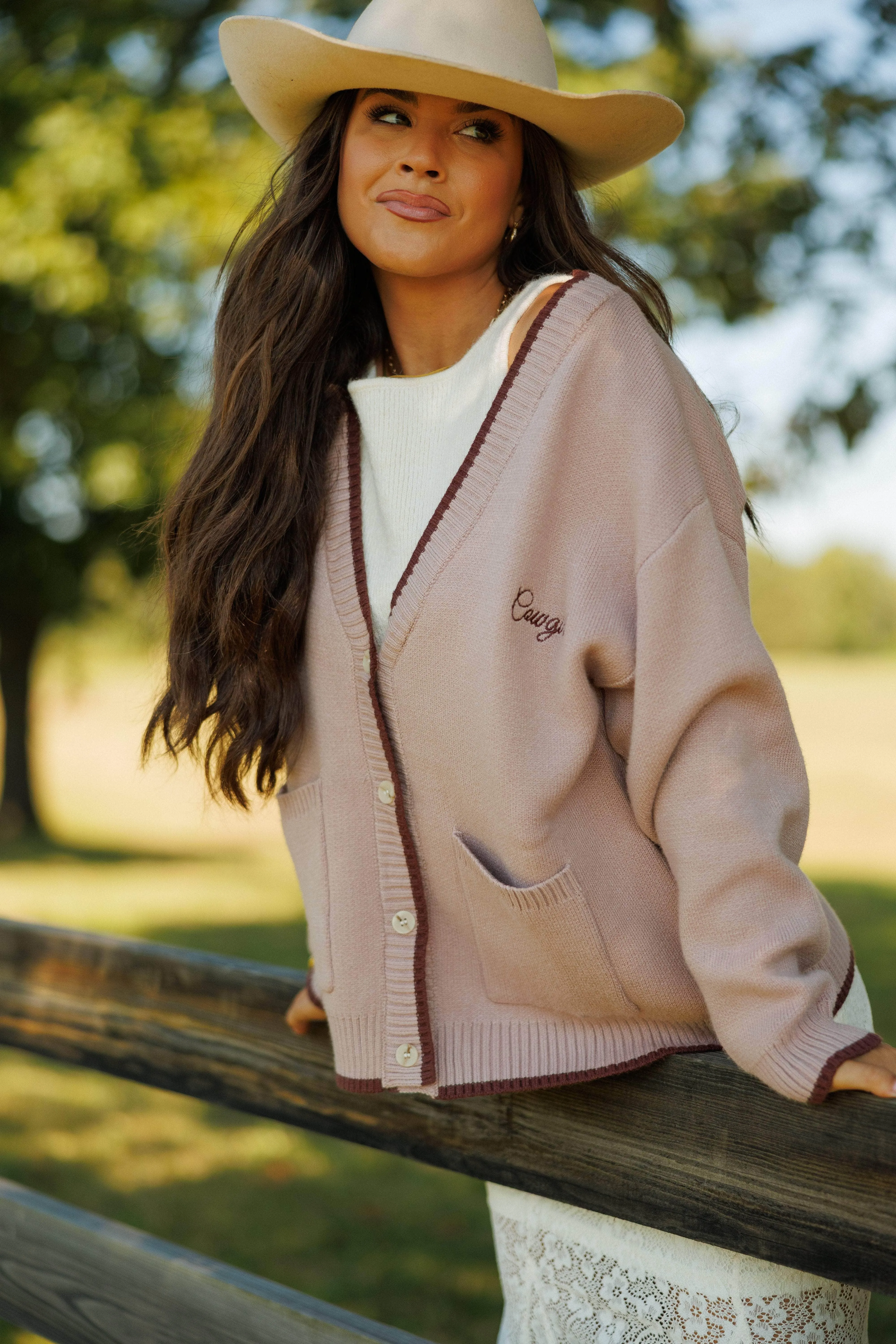Dusty Pink Cowboy Cardigan sold by LANE 201 product image thumbnail 5