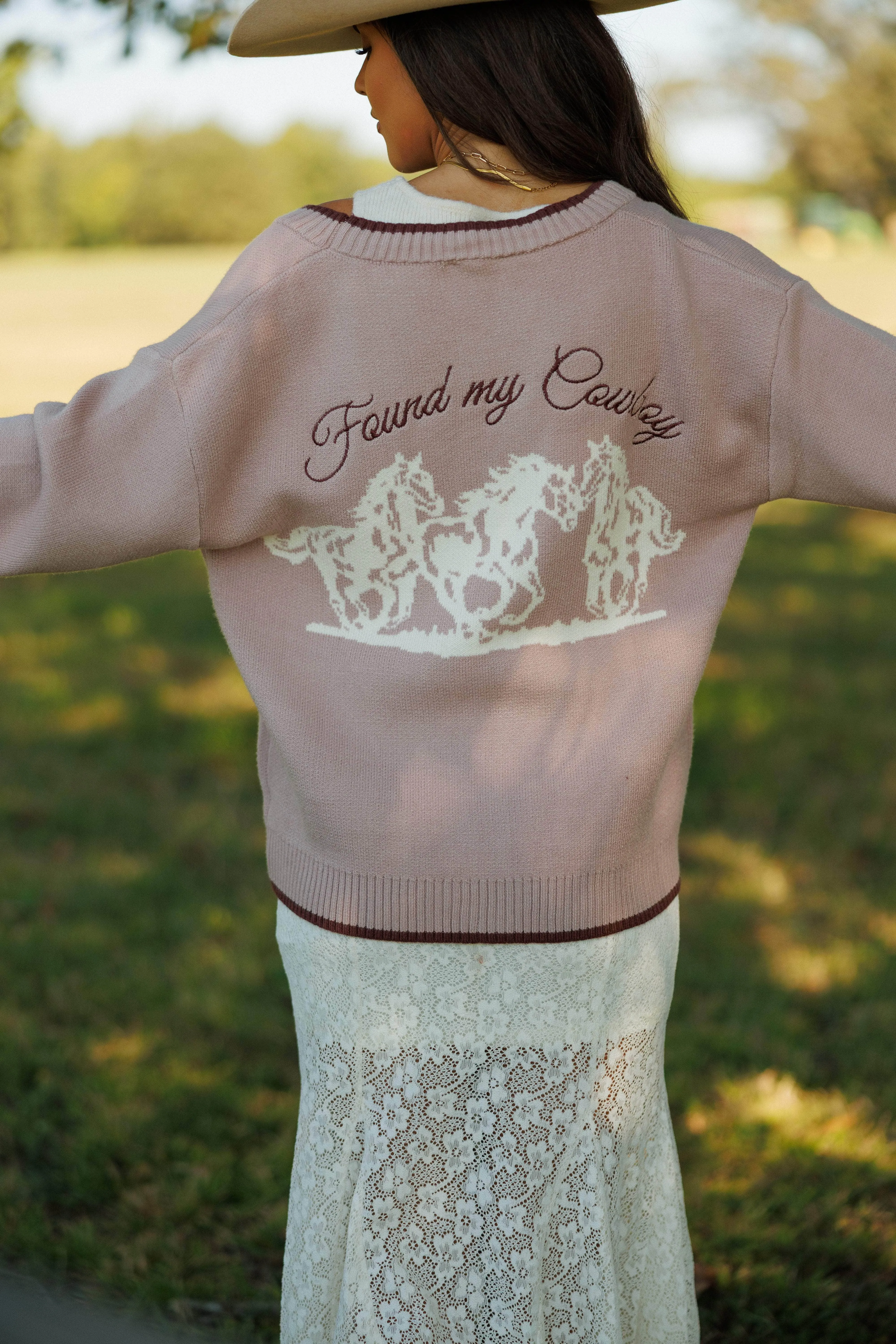 Dusty Pink Cowboy Cardigan sold by LANE 201 product image thumbnail 3