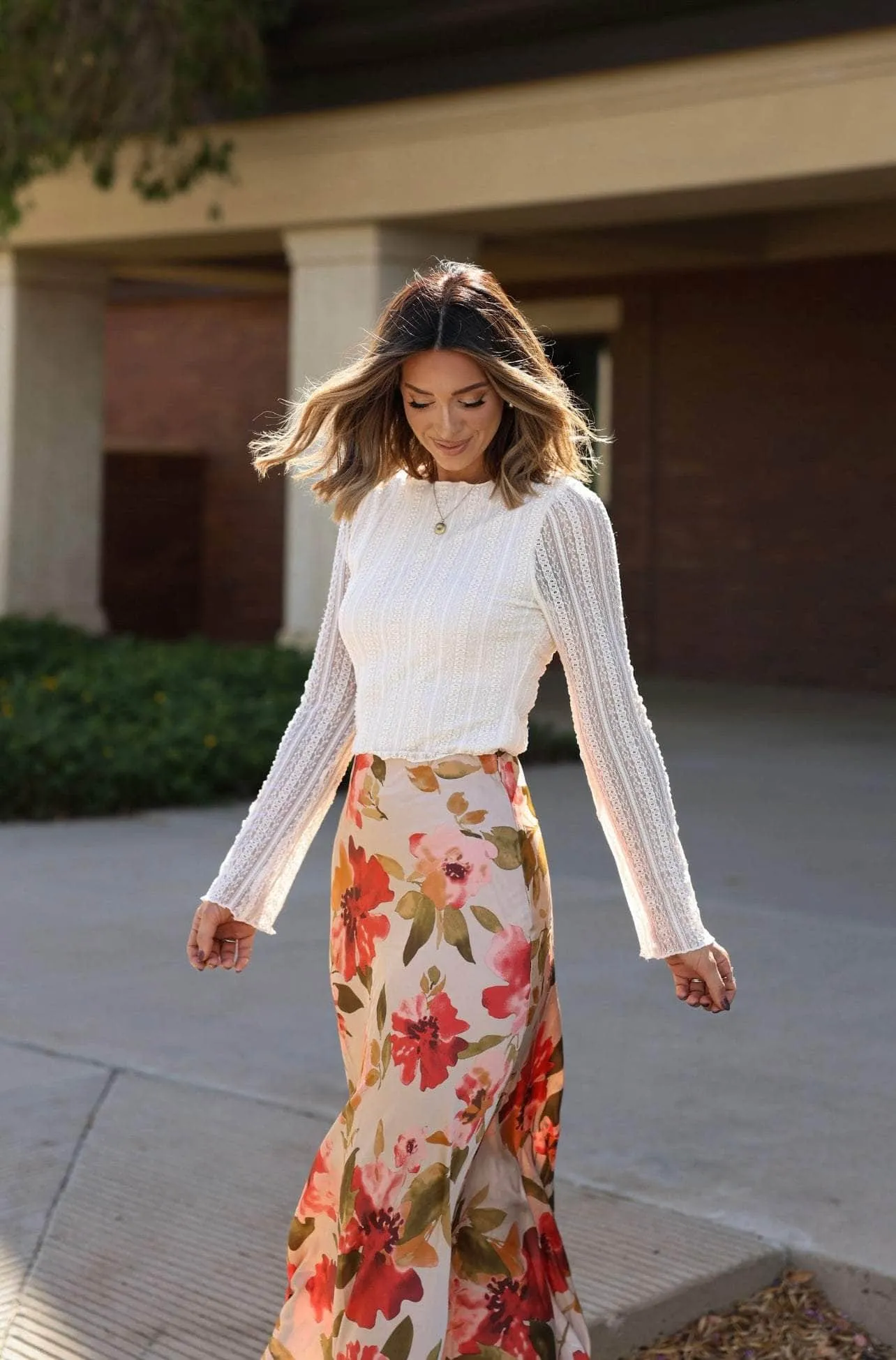 Season Blooms Satin Skirt sold by LANE 201 product image thumbnail 4