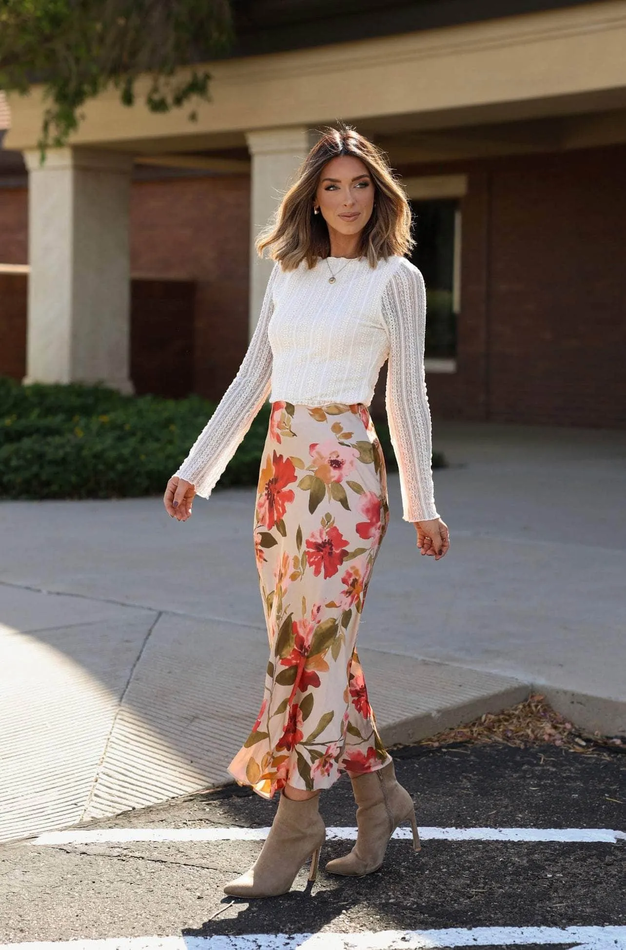 Season Blooms Satin Skirt sold by LANE 201 product image thumbnail 3