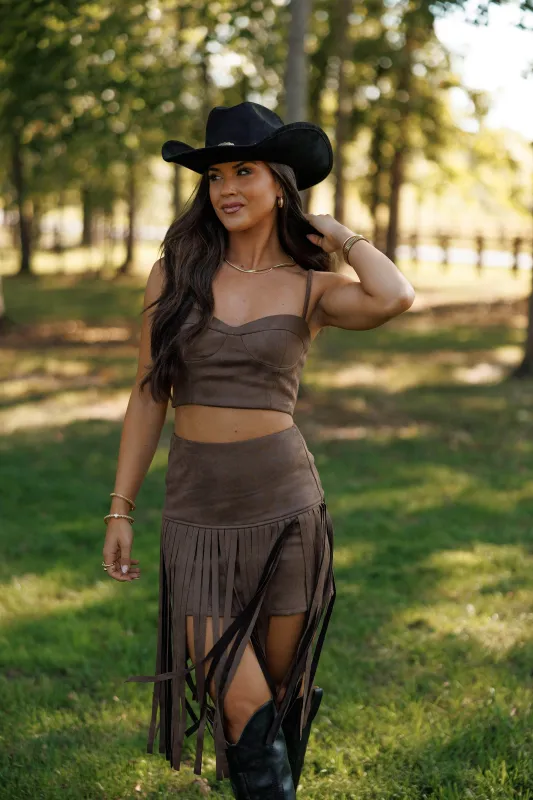 Western Spirit Suede Bustier Top made by Klesis