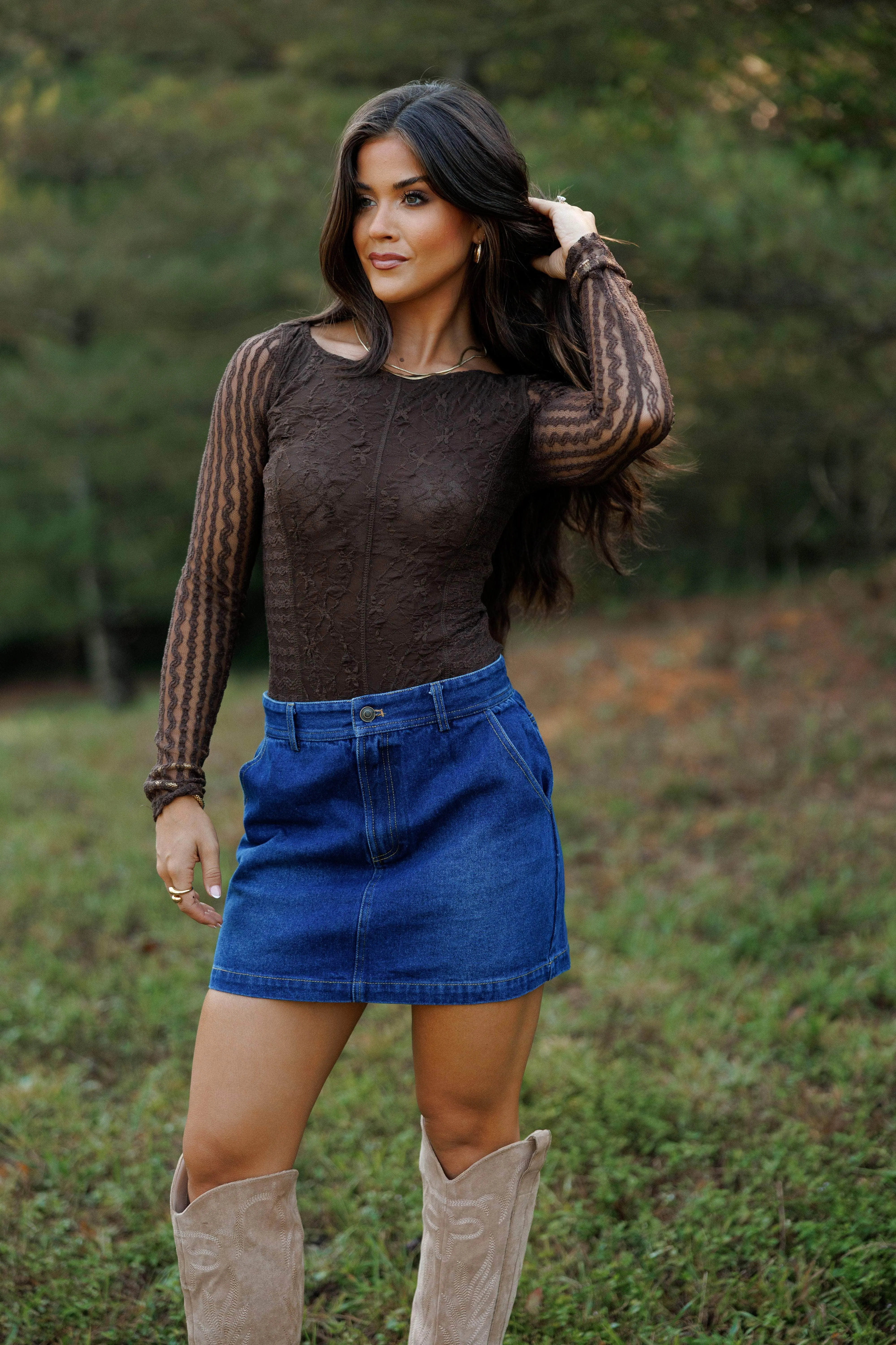 Denim Defined Skirt sold by LANE 201 product image thumbnail 3