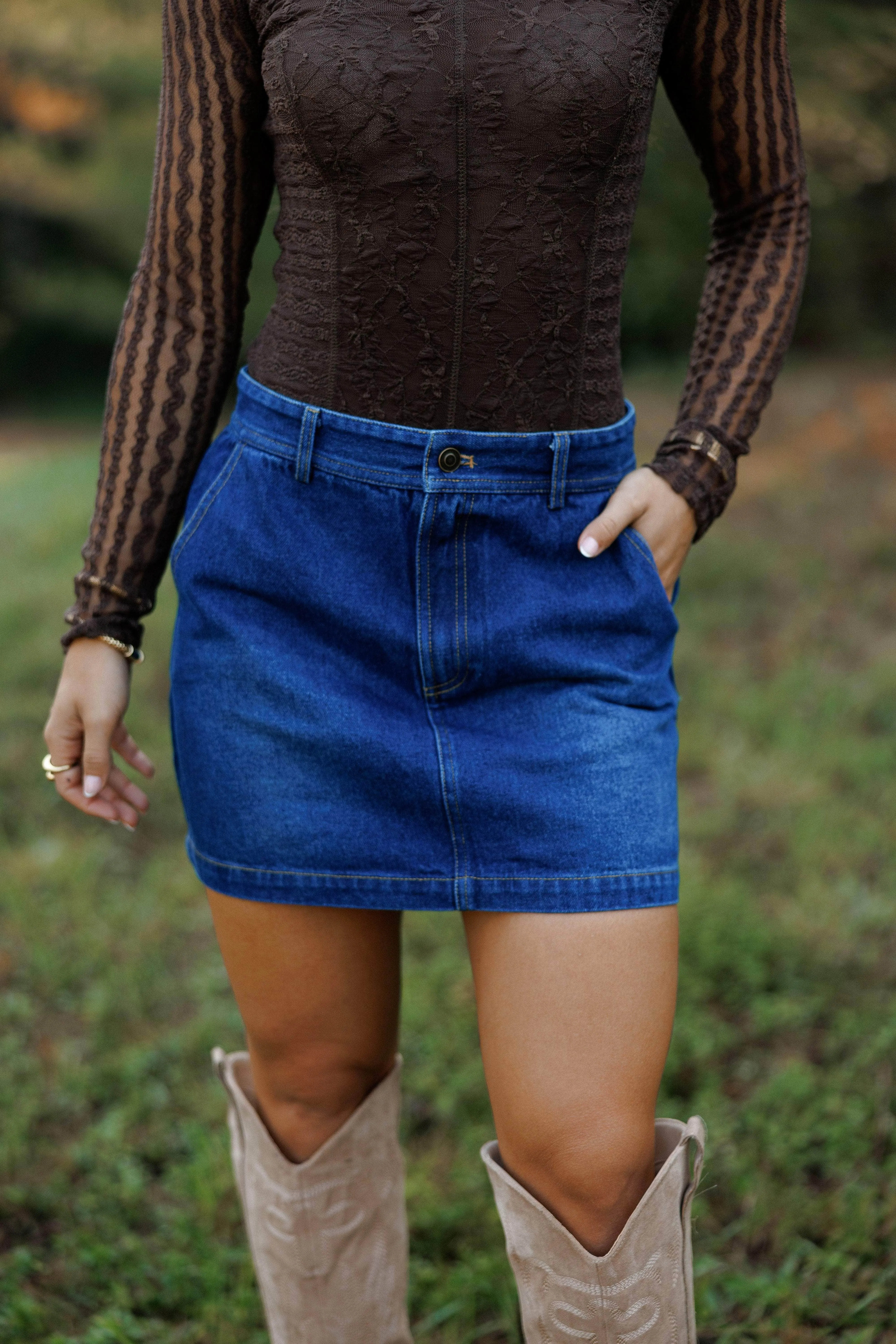 Denim Defined Skirt sold by LANE 201