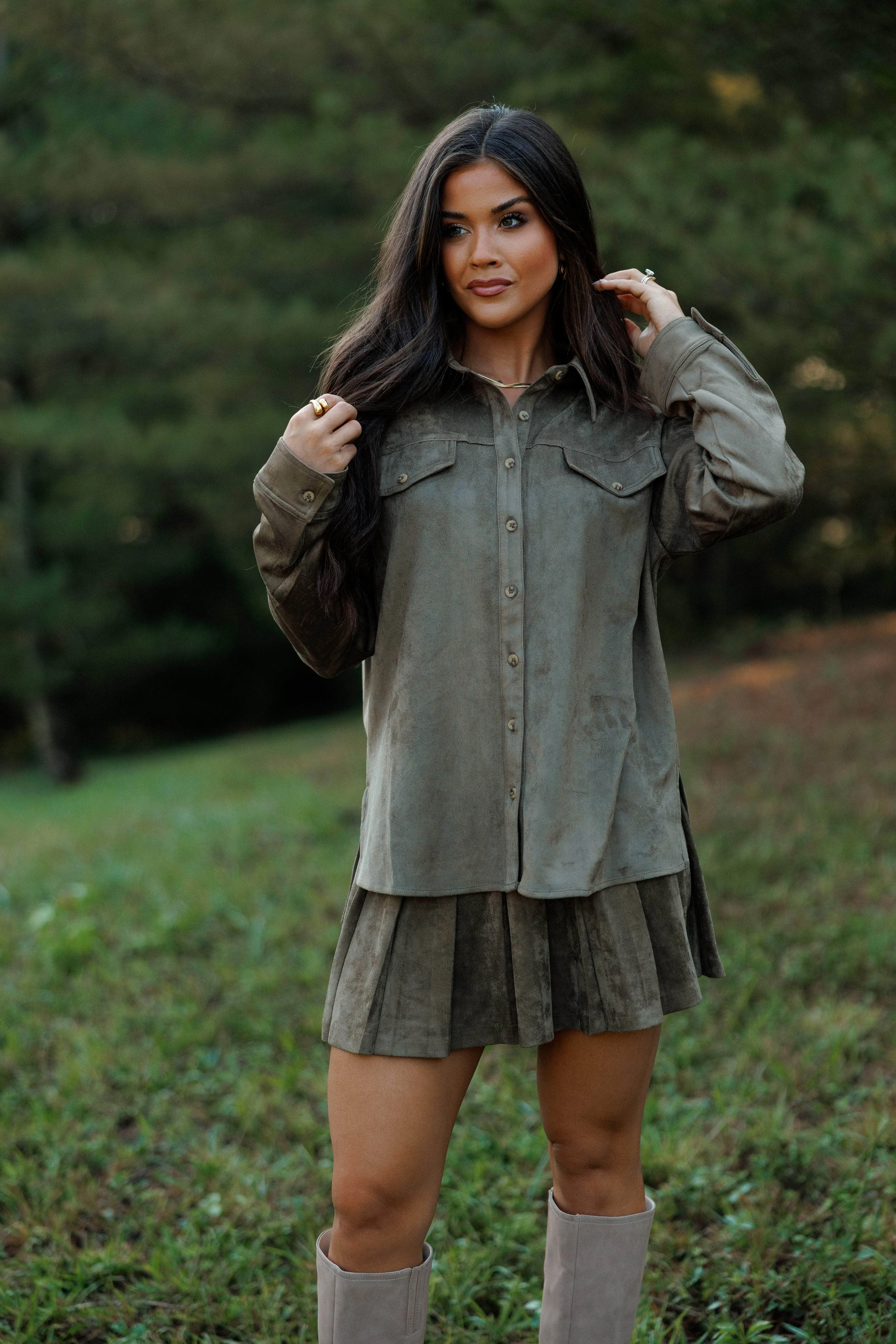 Valley Suede Pleated Skort sold by LANE 201 product image thumbnail 5