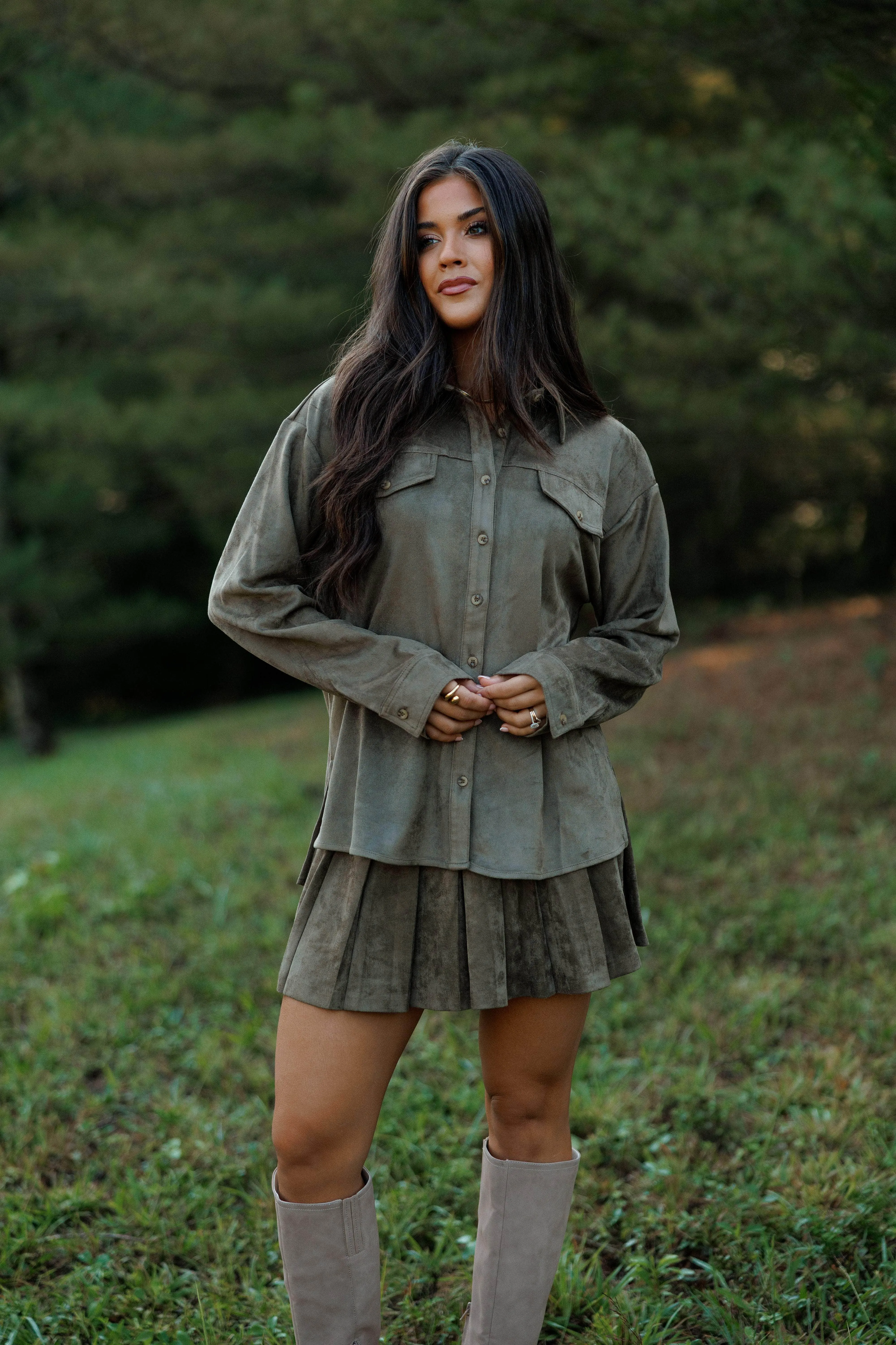 Valley Suede Pleated Skort sold by LANE 201 product image thumbnail 4