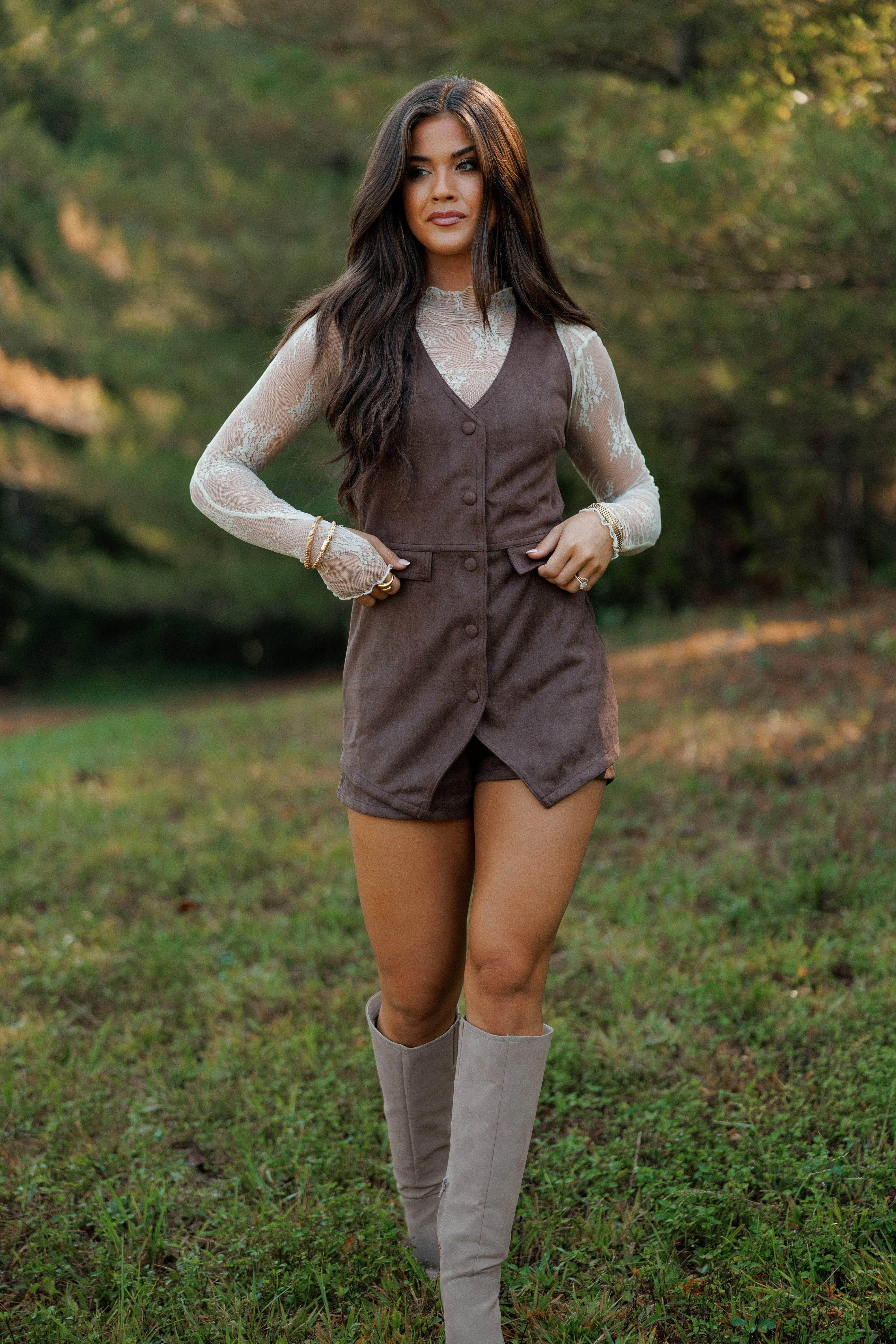 Auburn Suede Romper sold by LANE 201 product image thumbnail 5