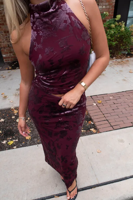 Kiss Of Merlot Skirt sold by LANE 201