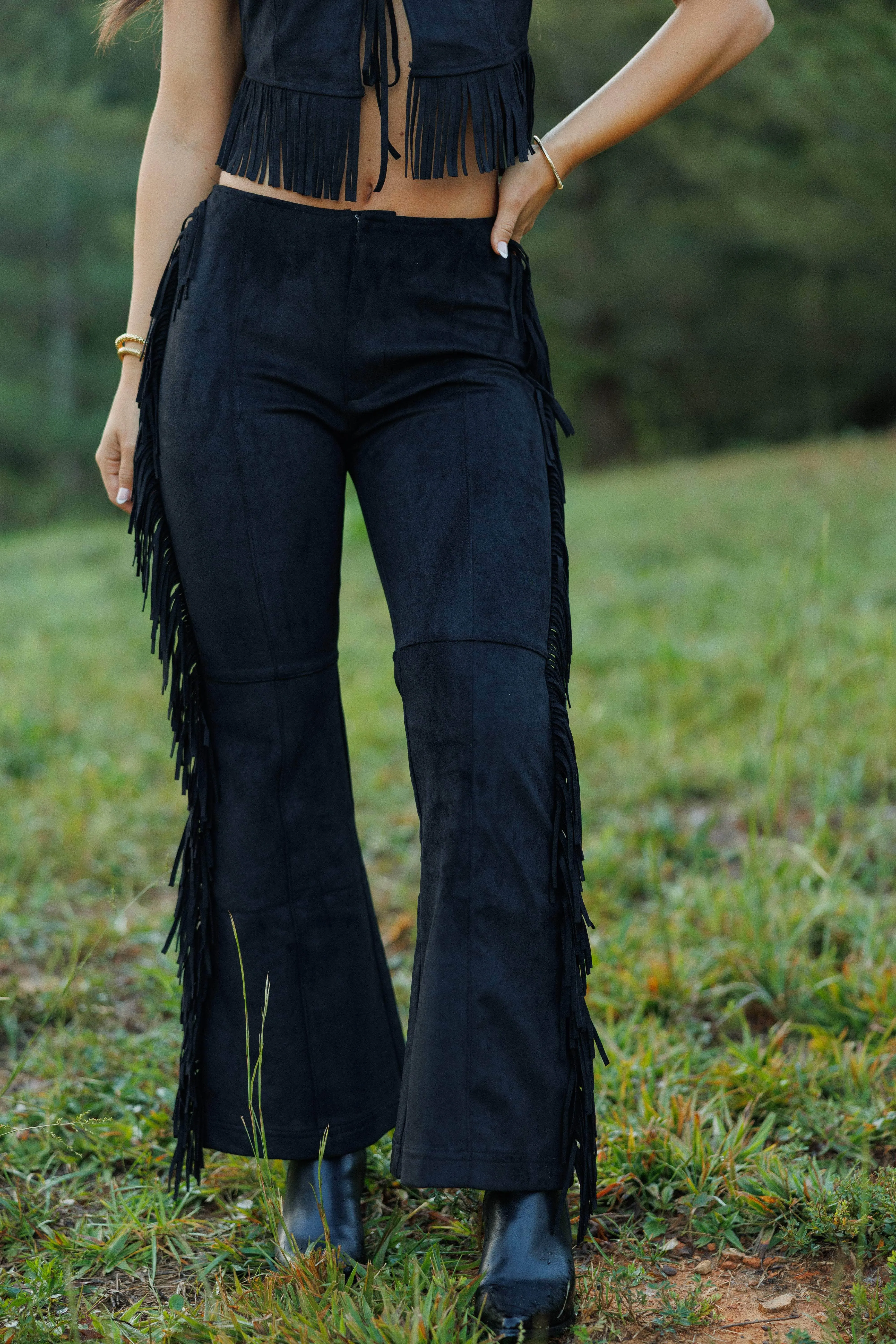 Dark Horse Suede Pants sold by LANE 201