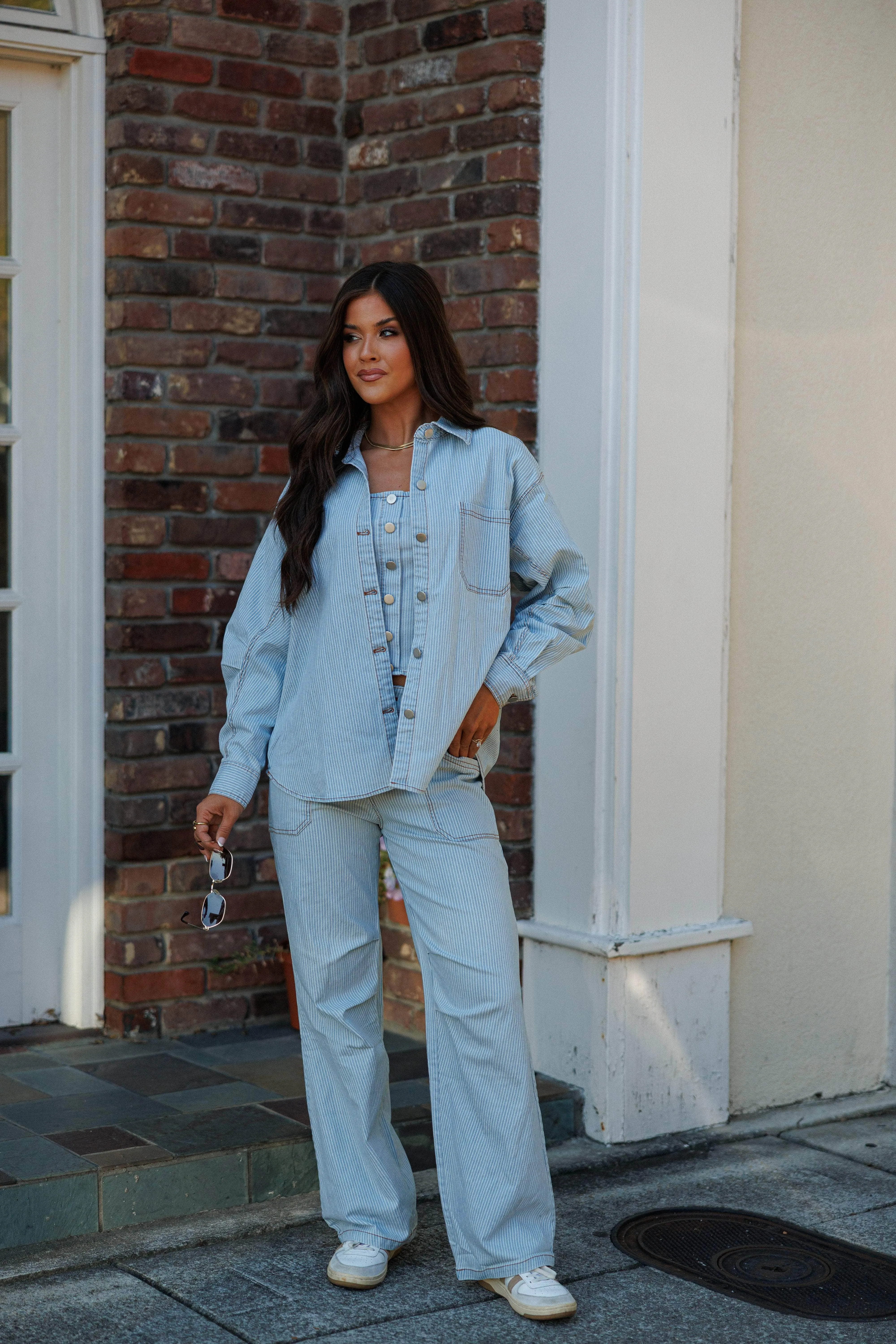 Denim Direction Shacket sold by LANE 201