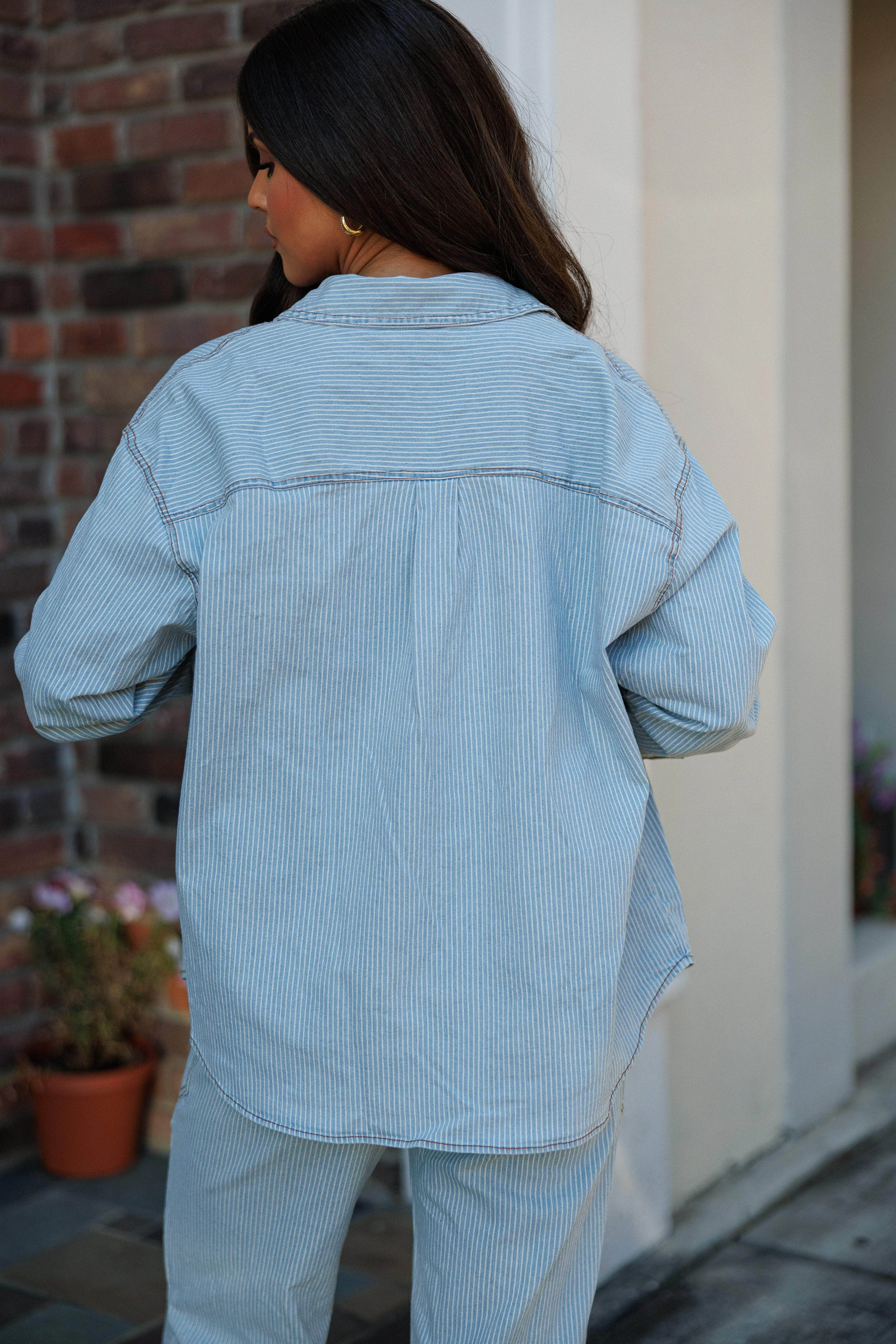 Denim Direction Shacket sold by LANE 201 product image thumbnail 3