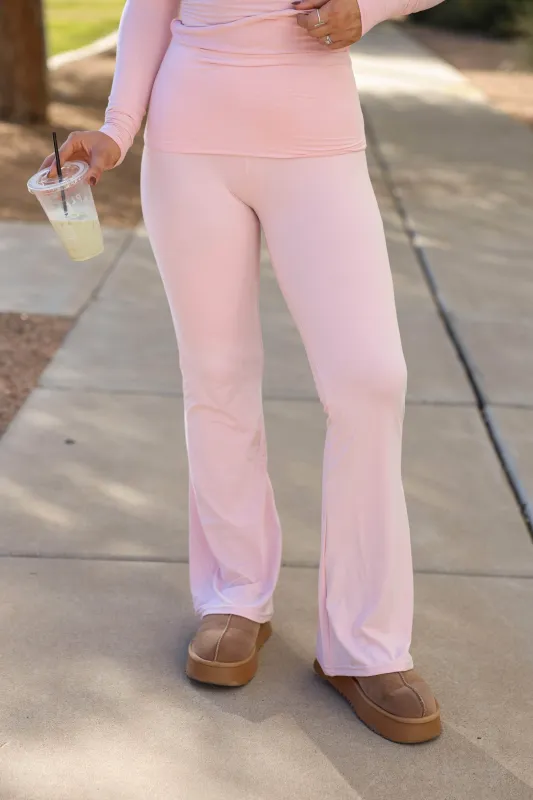 Knit Fold Over Flare Pants sold by LANE 201