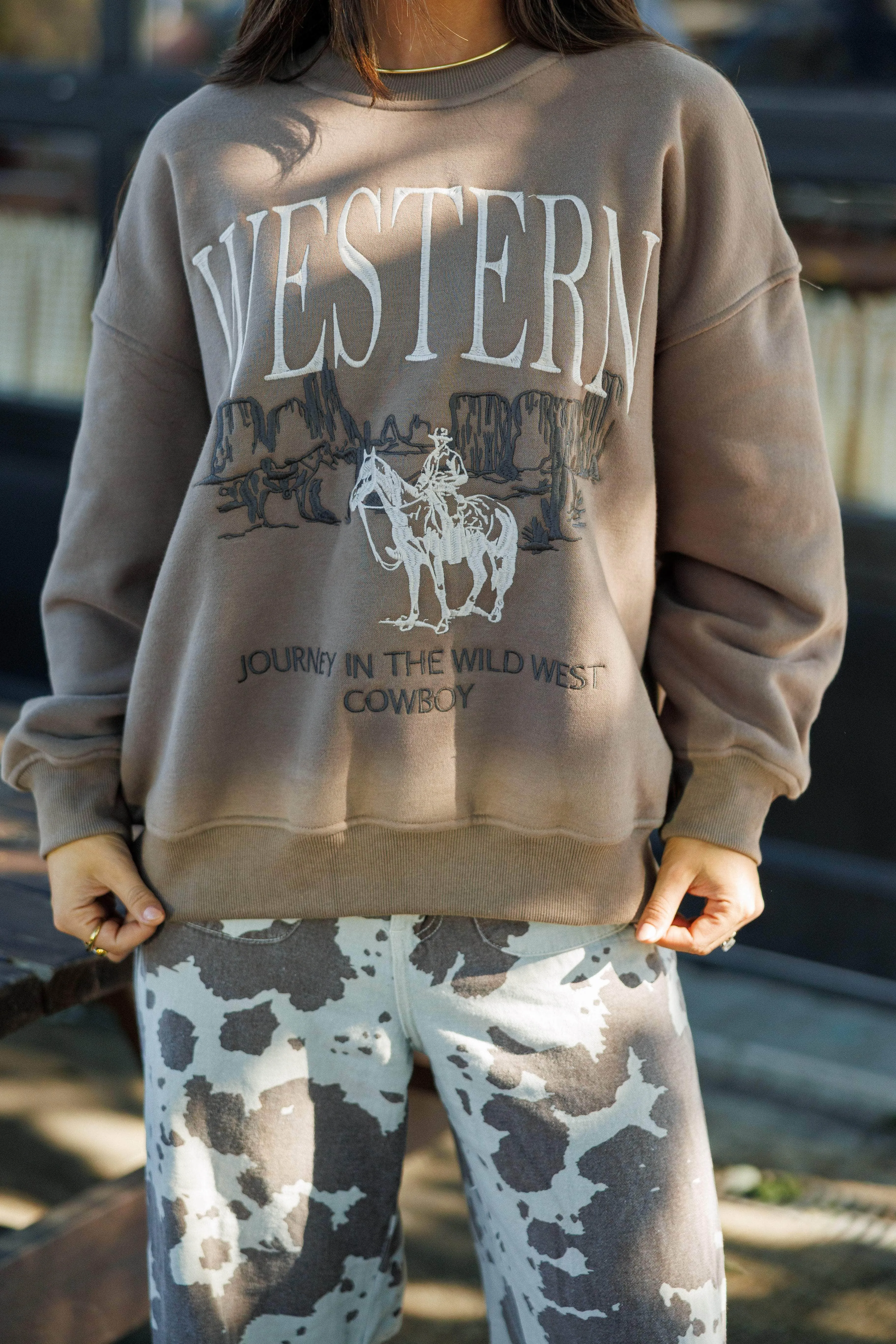 Western Cowboy Oversized Sweatshirt sold by LANE 201 product image thumbnail 2
