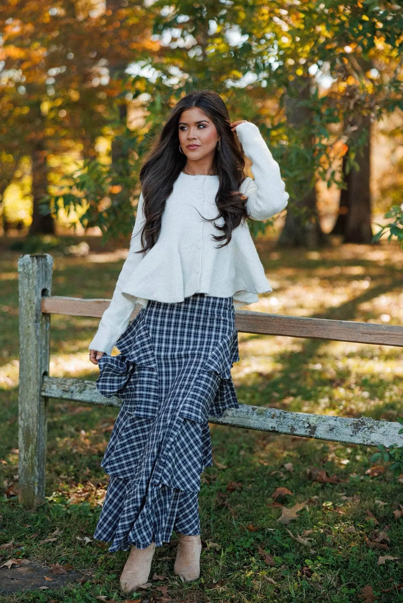 Chateau Check Maxi Skirt sold by LANE 201 product image thumbnail 5