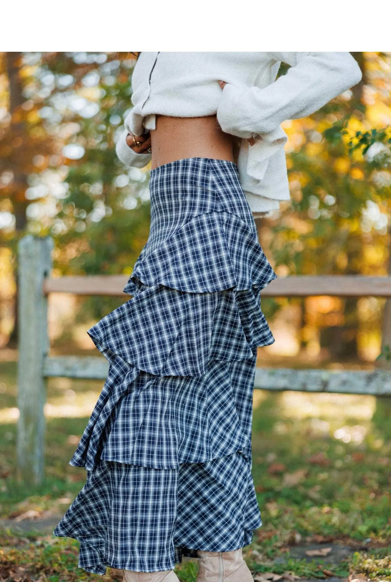 Chateau Check Maxi Skirt sold by LANE 201 product image thumbnail 4