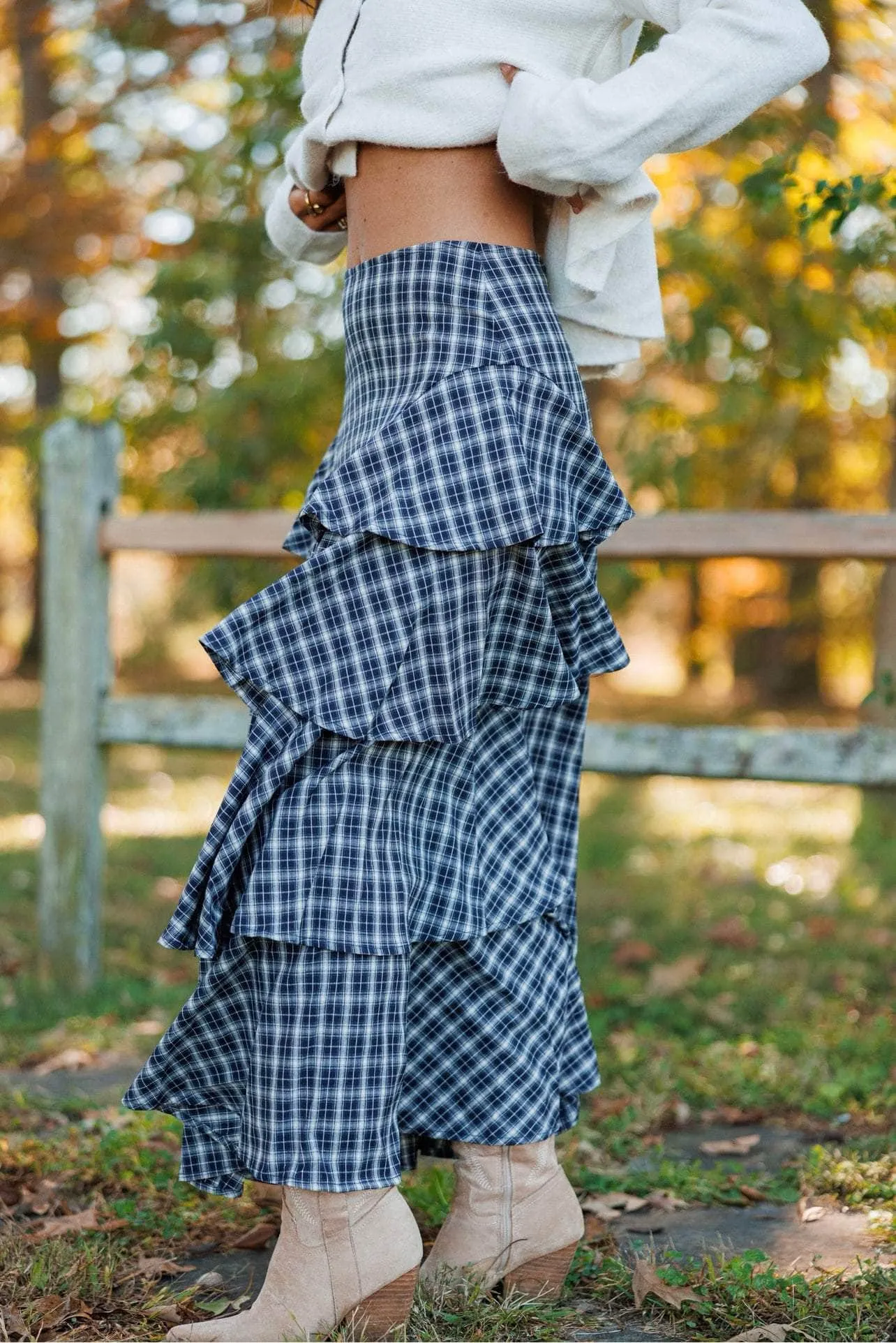 Chateau Check Maxi Skirt sold by LANE 201 product image thumbnail 2