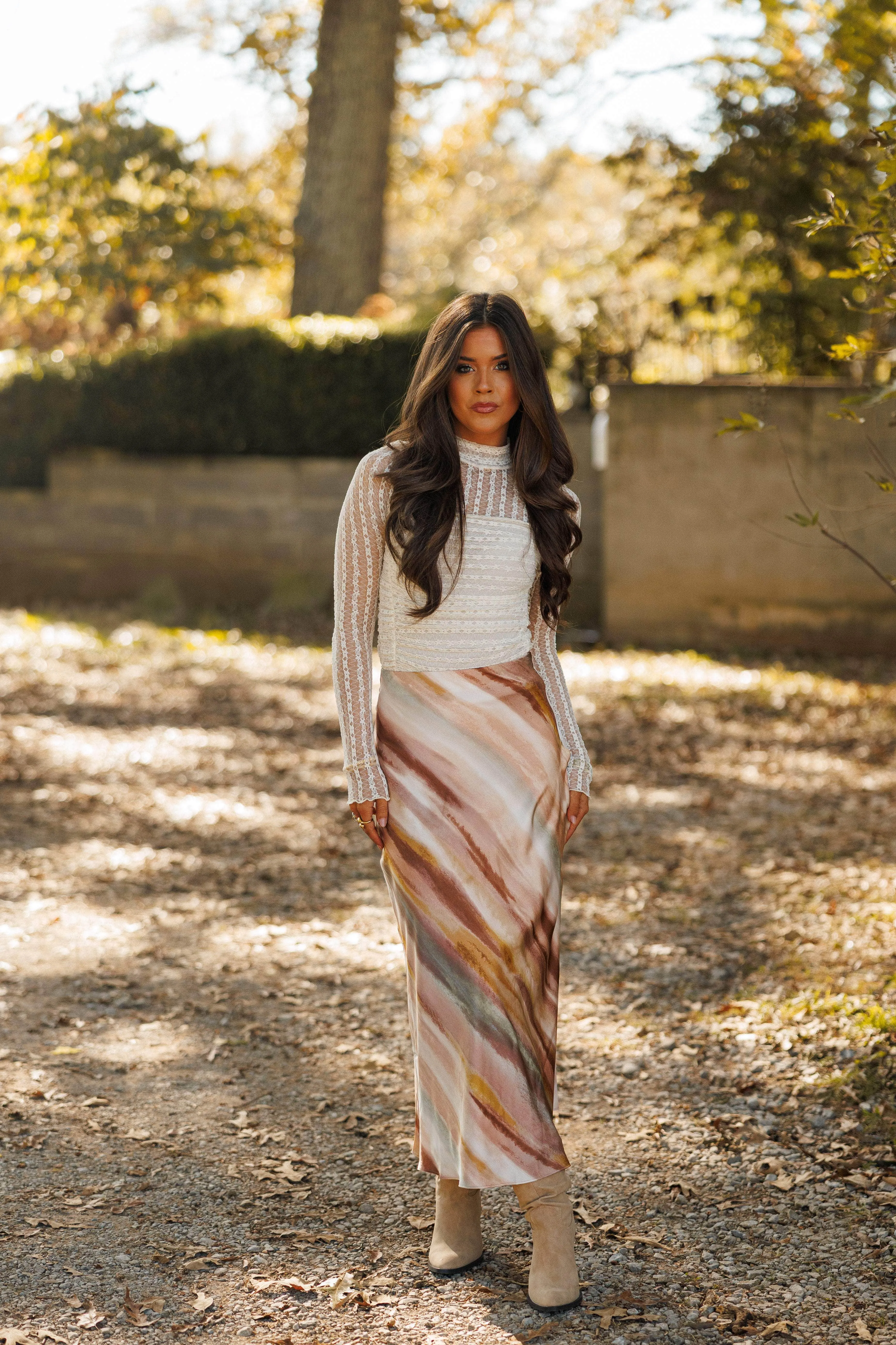 Marble Satin Maxi Skirt sold by LANE 201 product image thumbnail 4