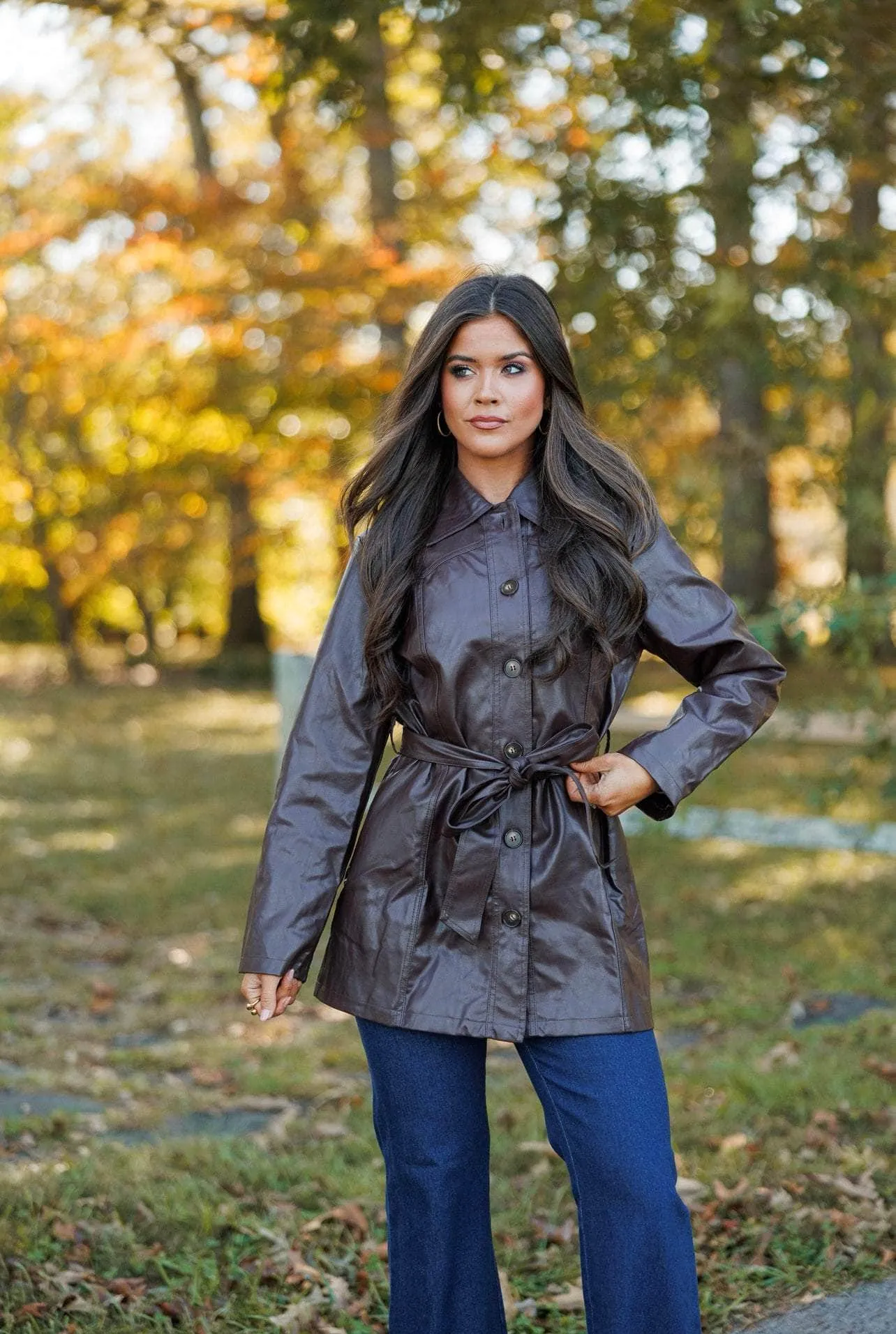 Autumn In Oxford Belted Jacket sold by LANE 201