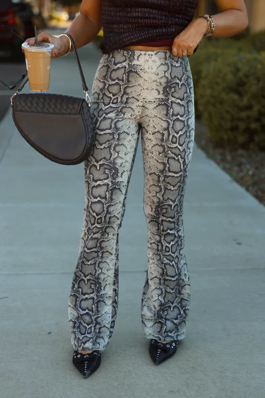 Snake Flare Print Pant sold by LANE 201