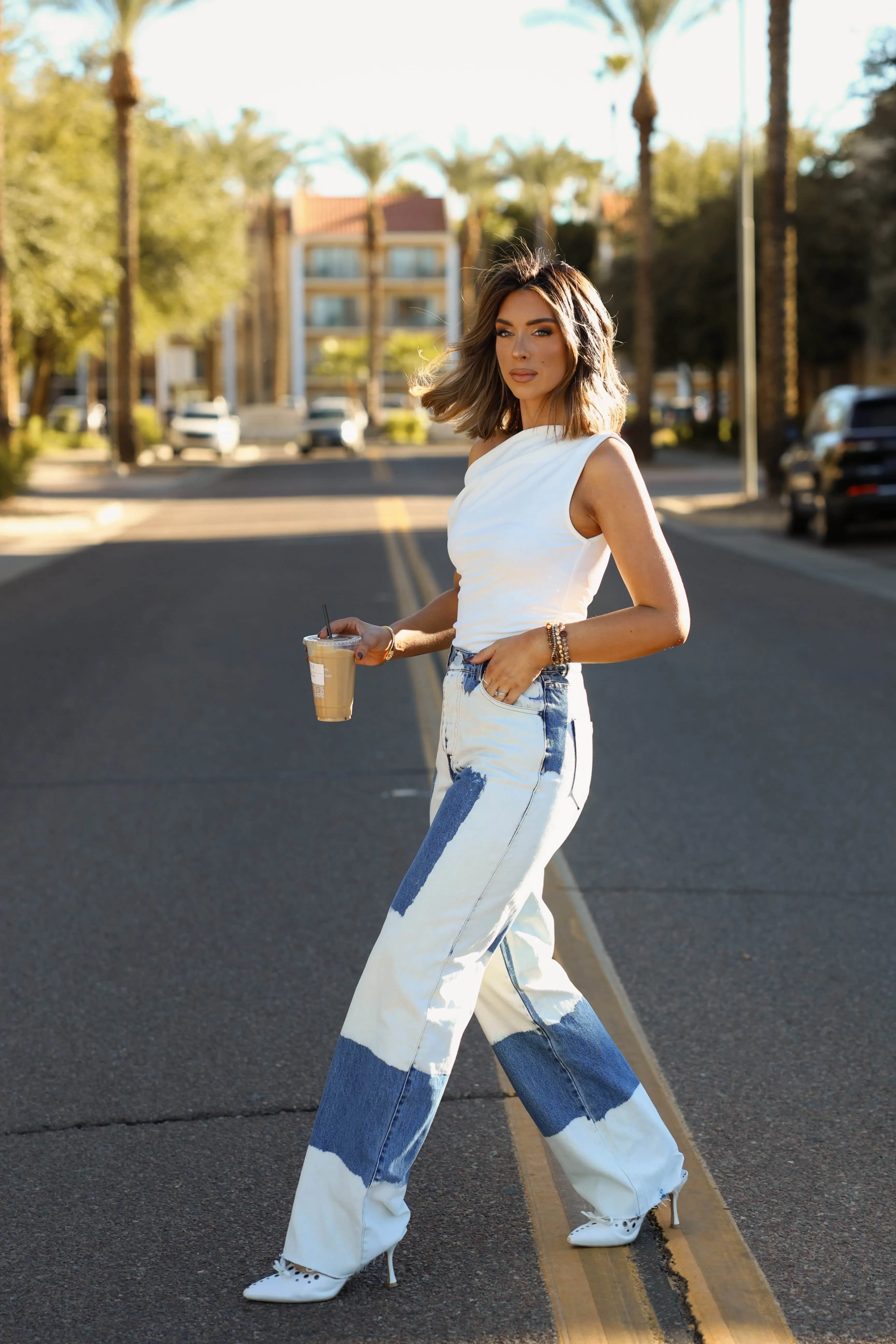 High Waisted Tie Dye Denim sold by LANE 201 product image thumbnail 3