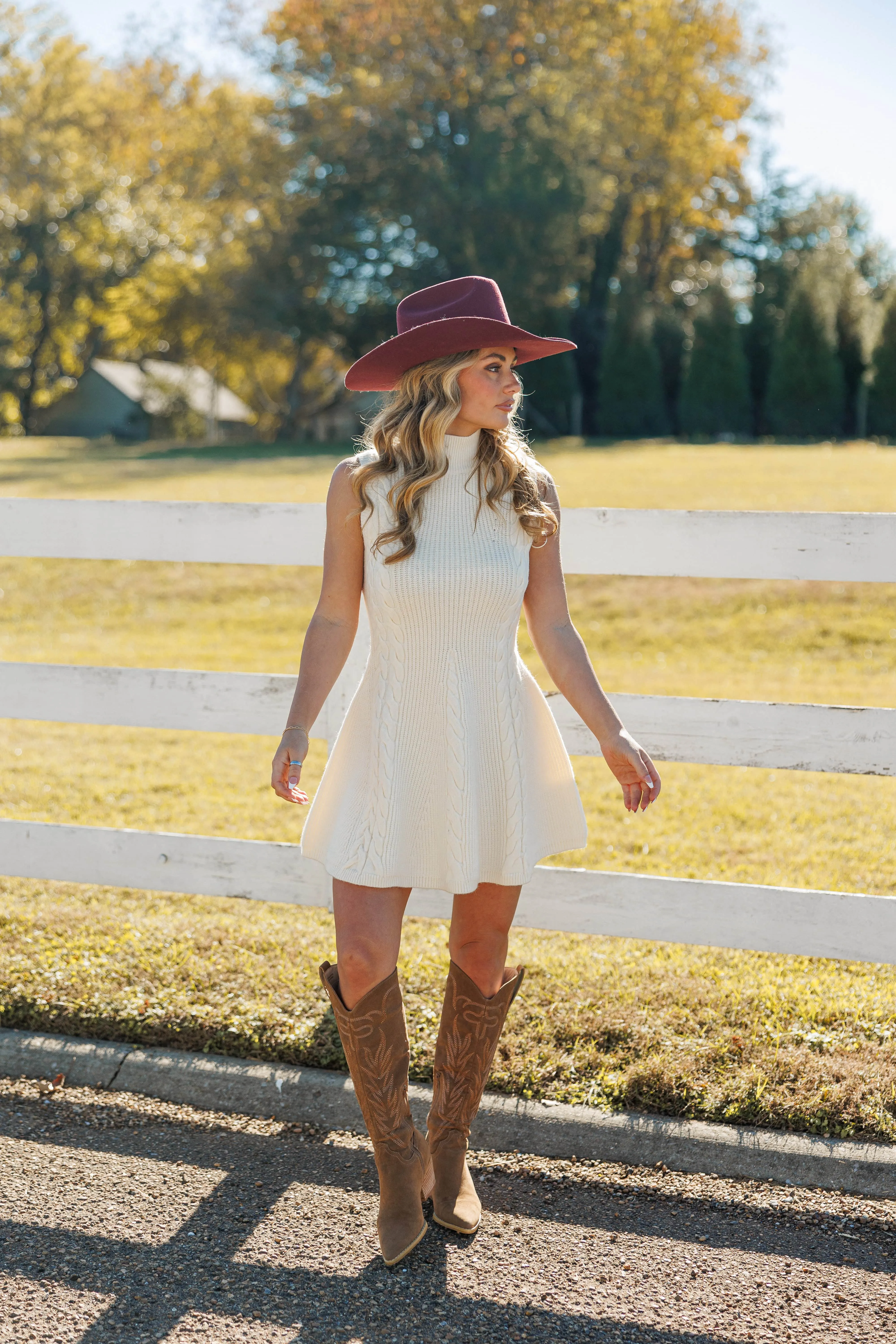 Cable Knit Flare Dress sold by LANE 201 product image thumbnail 5