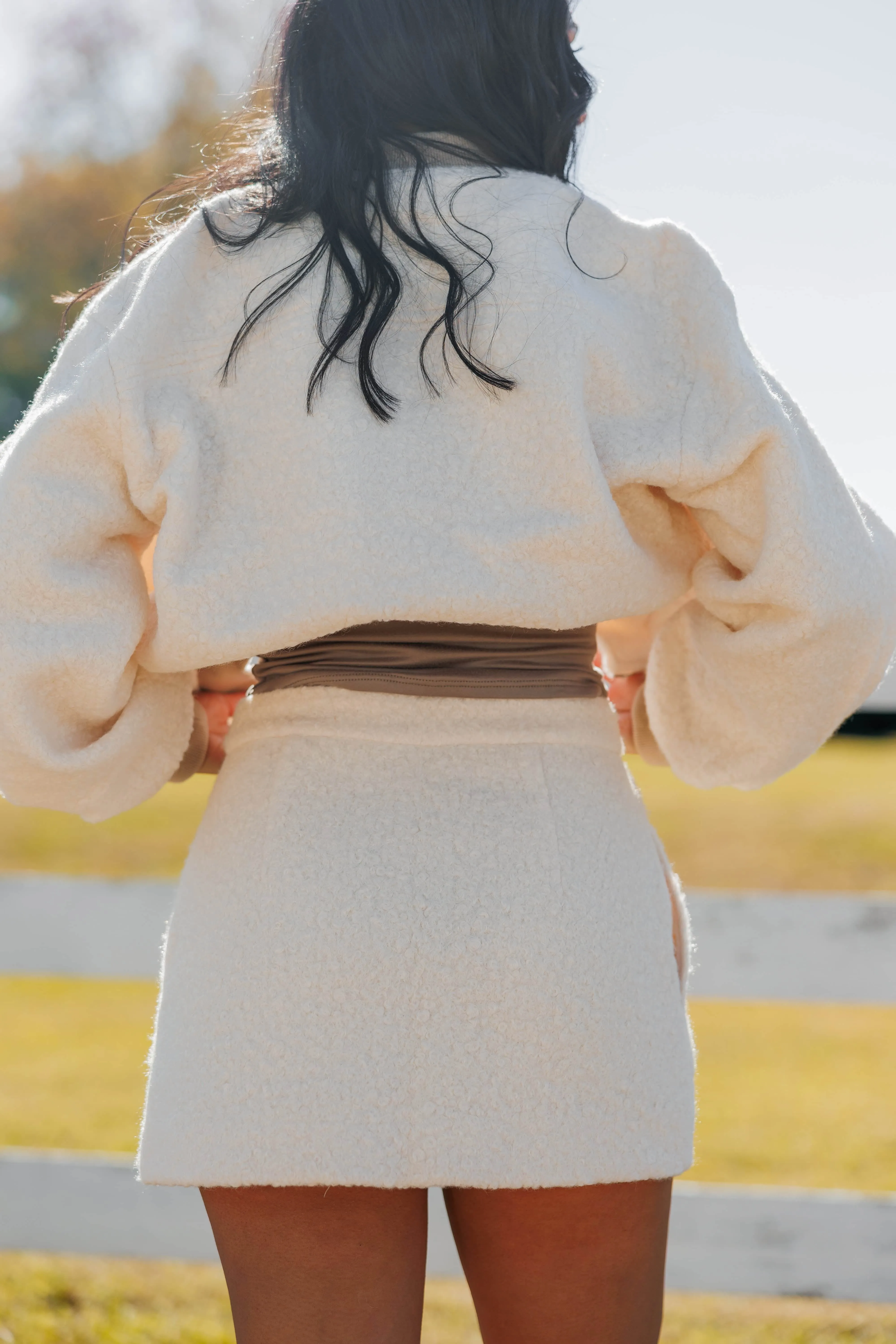 Ivory Fleece Mini Skirt sold by LANE 201 product image thumbnail 2