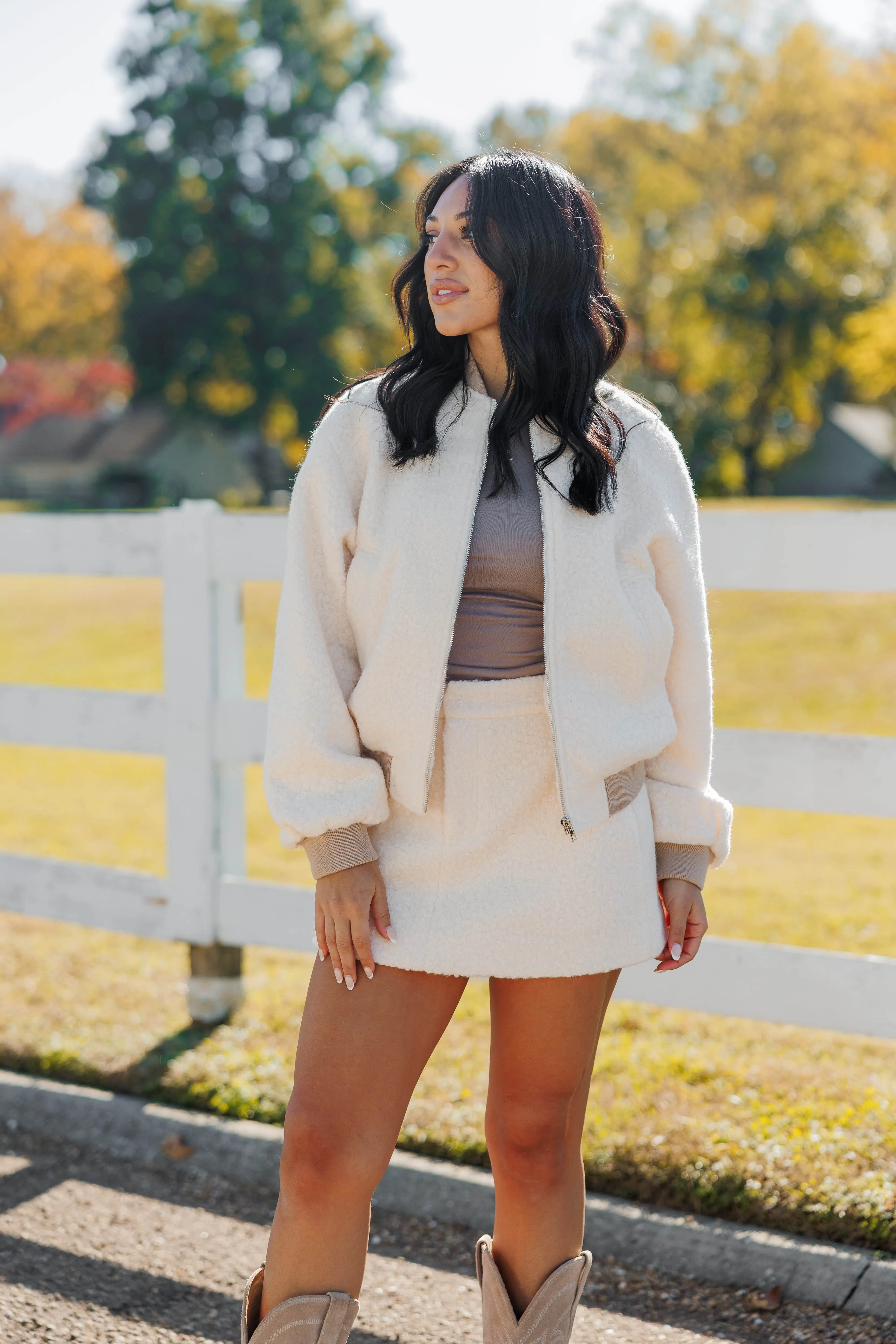 Ivory Fleece Jacket sold by LANE 201 product image thumbnail 3